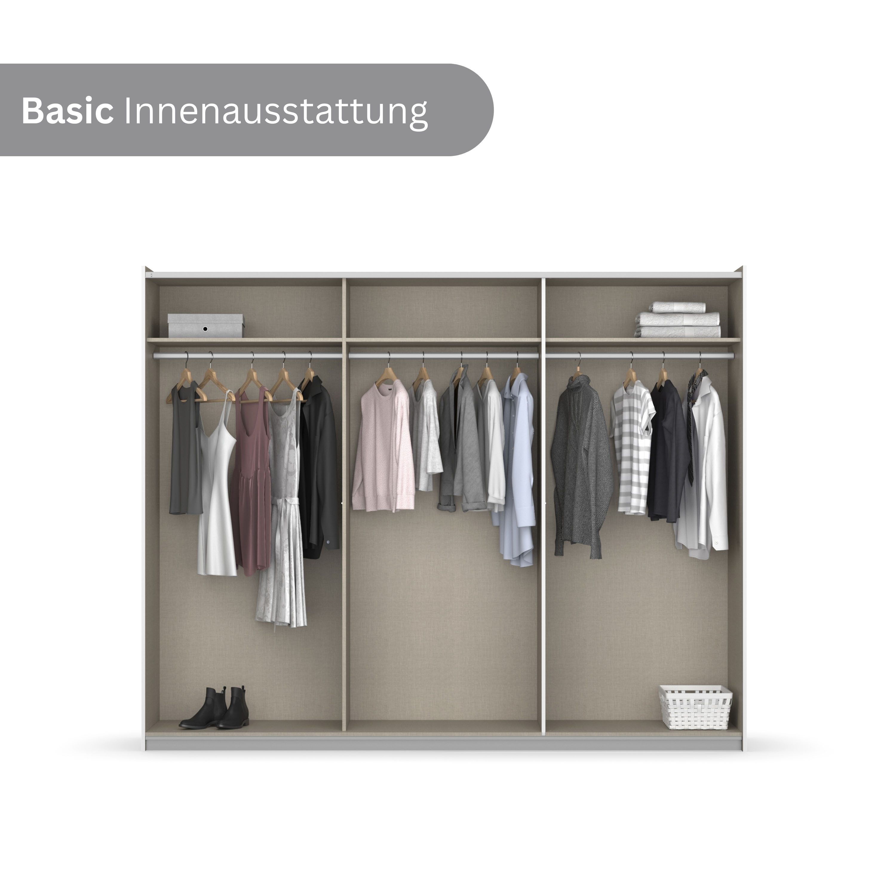 rauch Zweefdeurkast Kledingkast kast garderobe garderobekast waskast NEO met een royale opbergruimte en vele verschillende kleurencombinaties