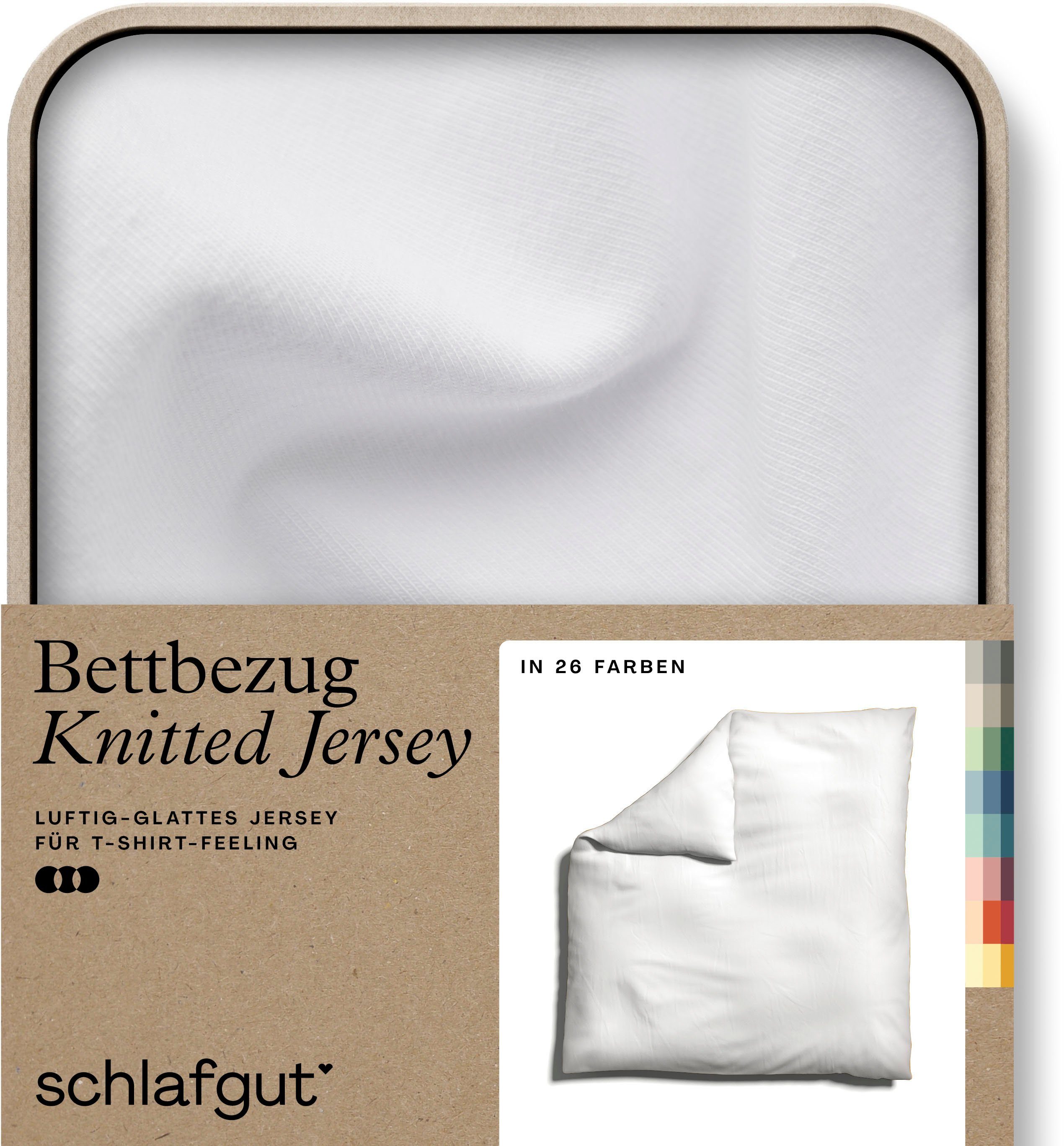 Schlafgut Dekbedovertrek Gebreide jersey uni, van biologisch katoen met elastaan, rits kreukvrij, mix & match beddengoed: bijpassende kussenhoes