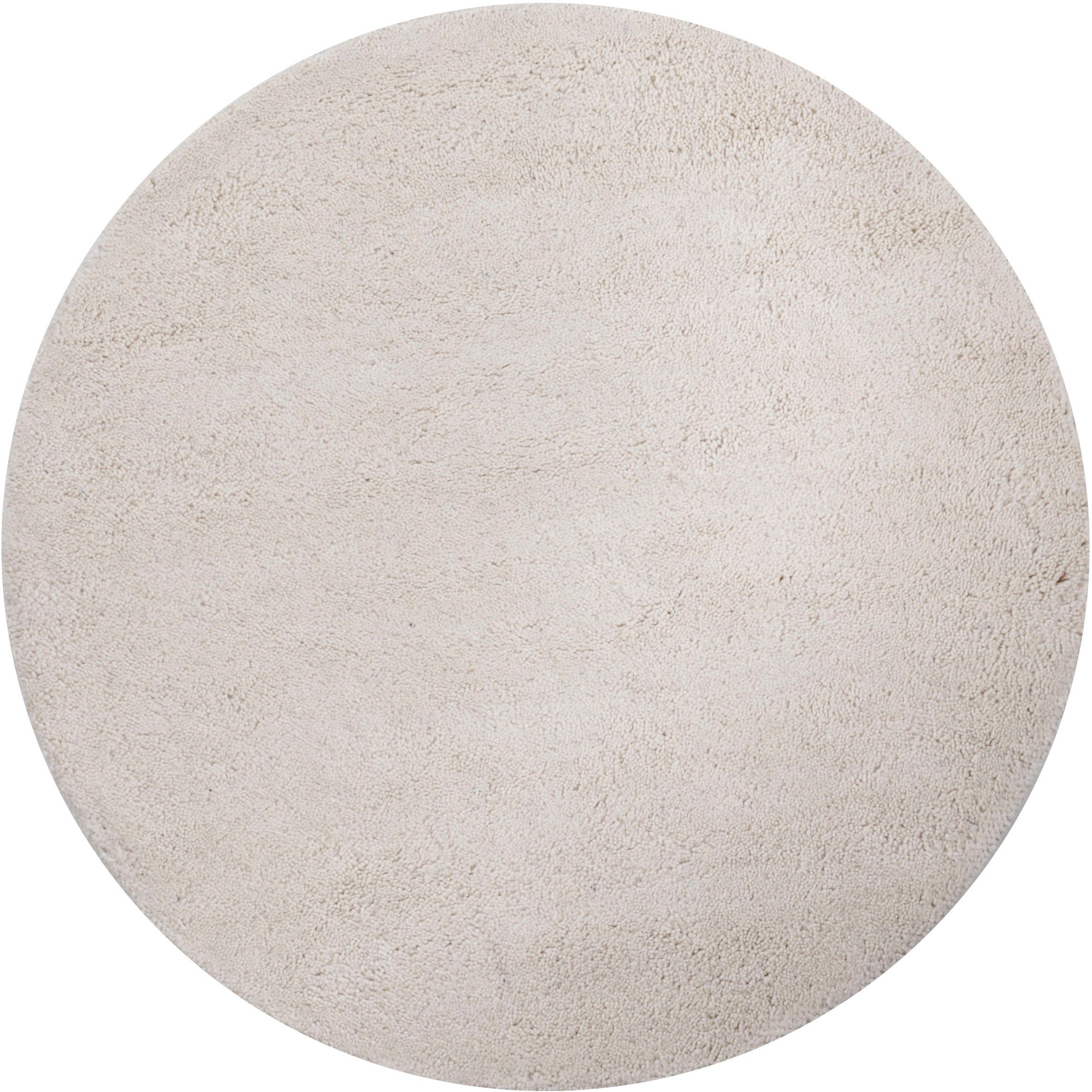 my home Wollen kleed Mohan echte berber uit marokko, zuivere wol, wollen shaggy, met de hand geknoopt wollen vloerkleden maat Ø 200 cm x 25 mm beige