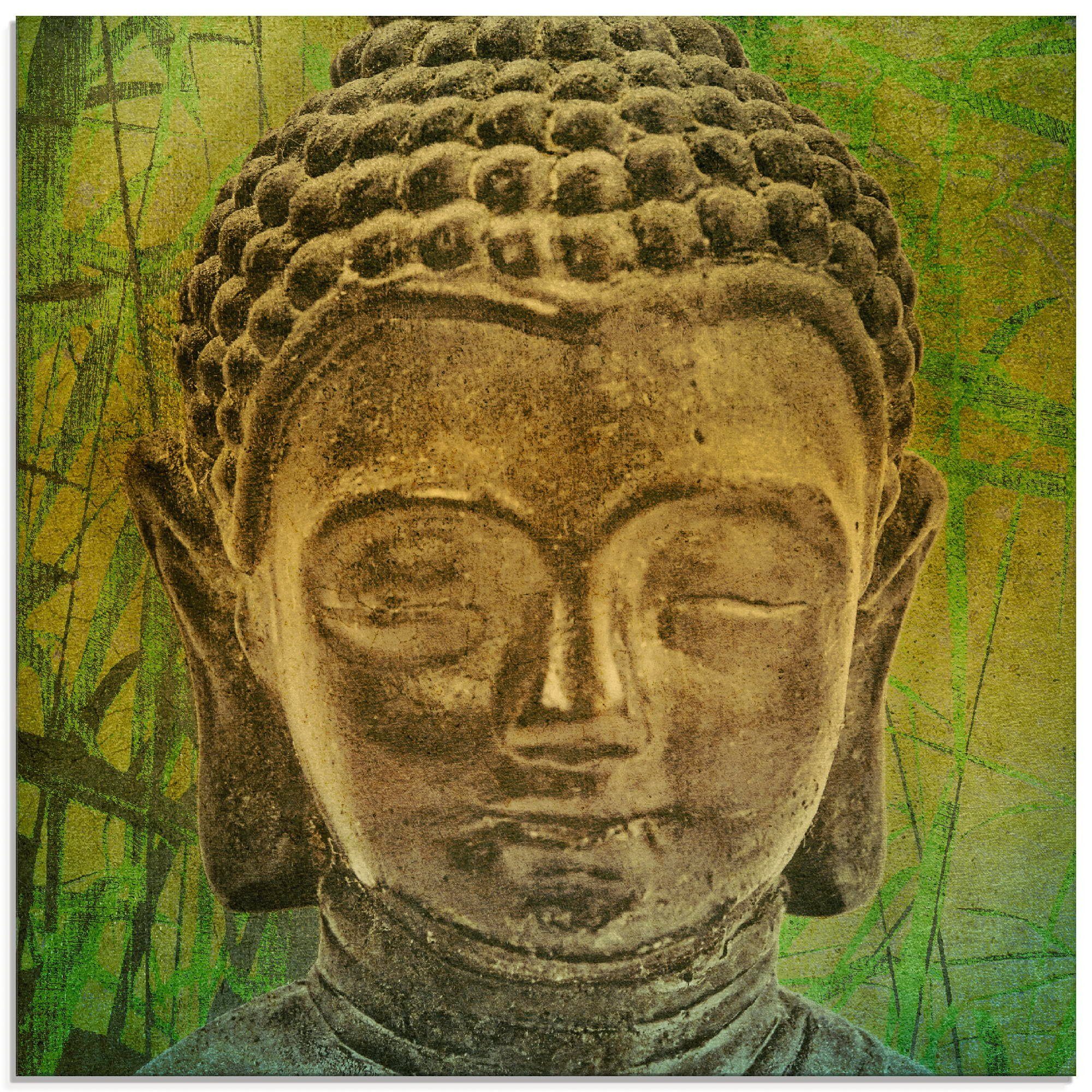 Artland Print op glas Boeddha II (1 stuk)