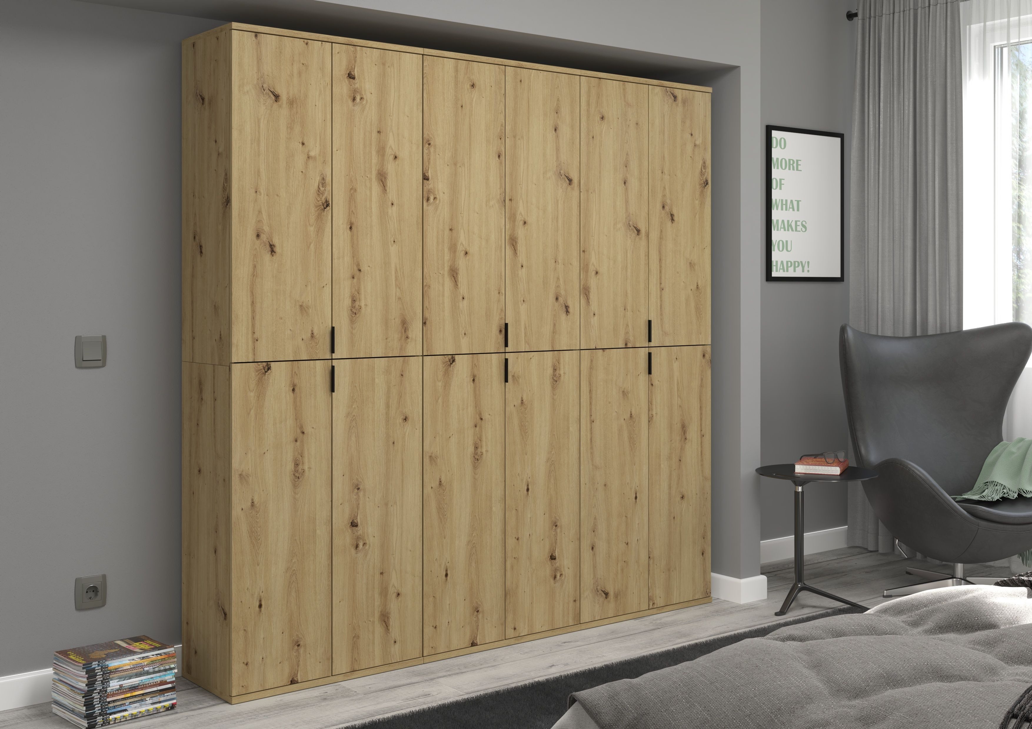 INOSIGN Halmeubelset Trondheim, Breedte 183 cm, bestaande uit 3 Kasten, 12 Deuren, 27 Vakken (set, 3-delig)