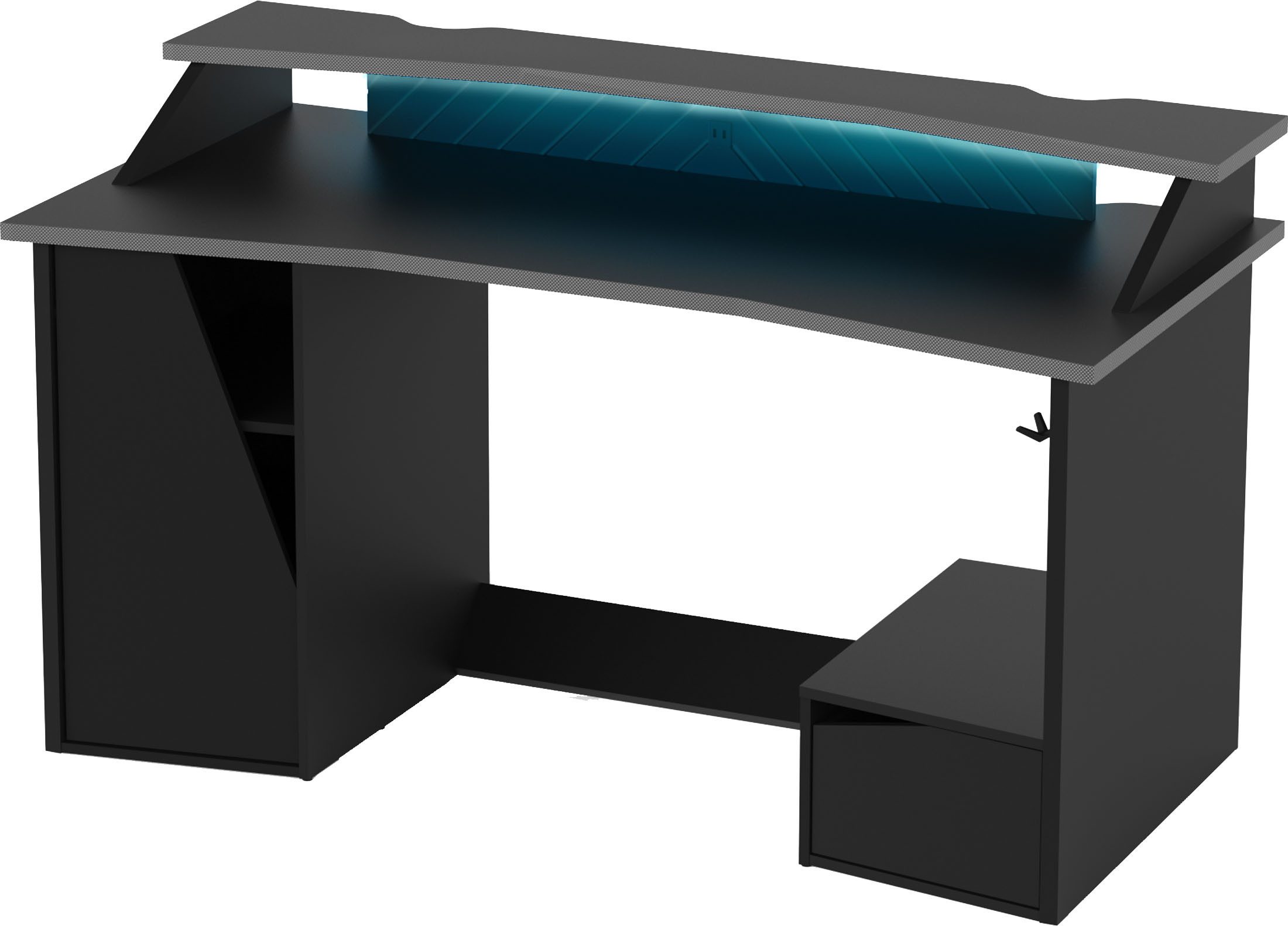 Demeyere GROUP Bureau Venom Gaming bureau mat zwart met 1 headsethouder