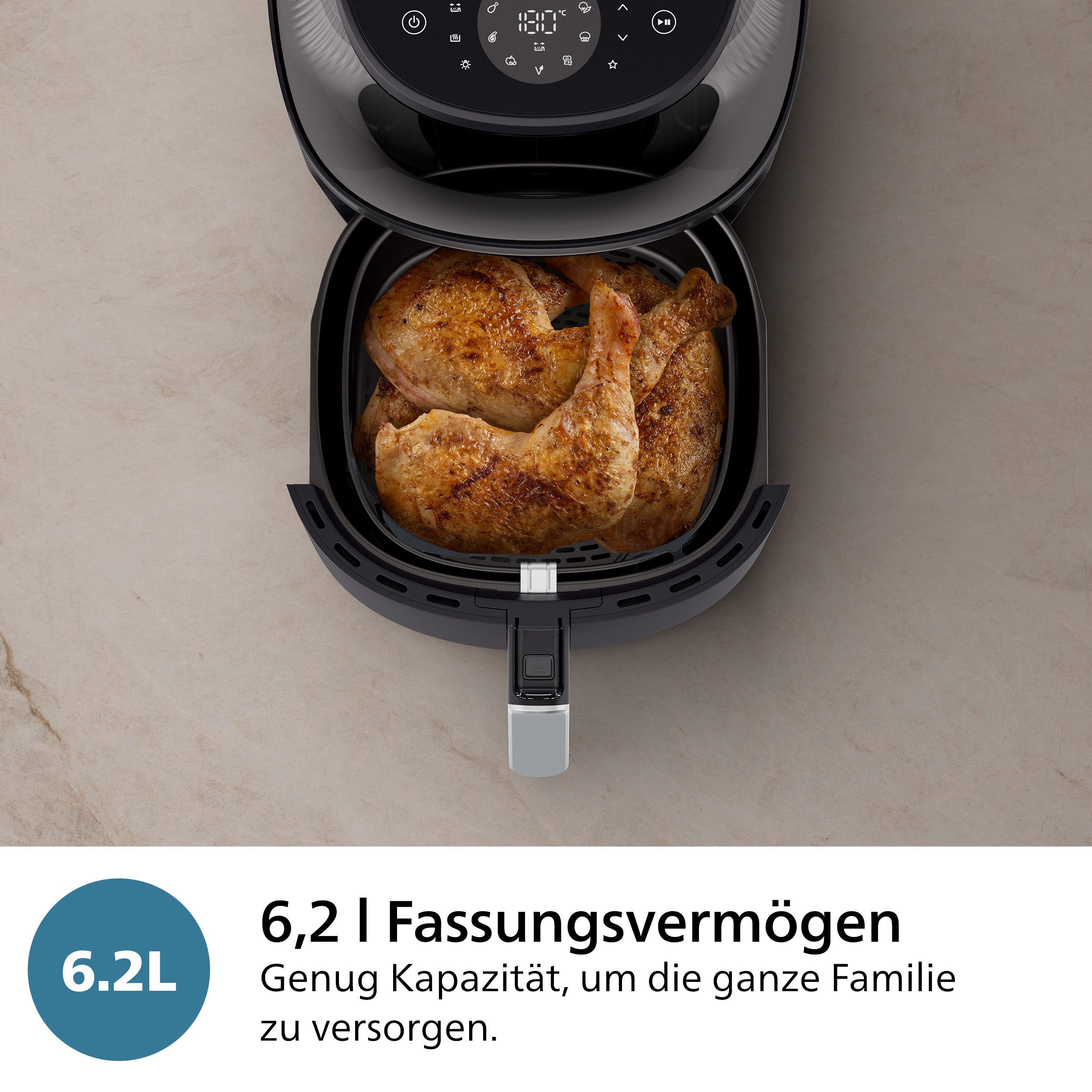 Philips Airfryer 3000 NA332/00, mit 6.2L, Sichtfenster