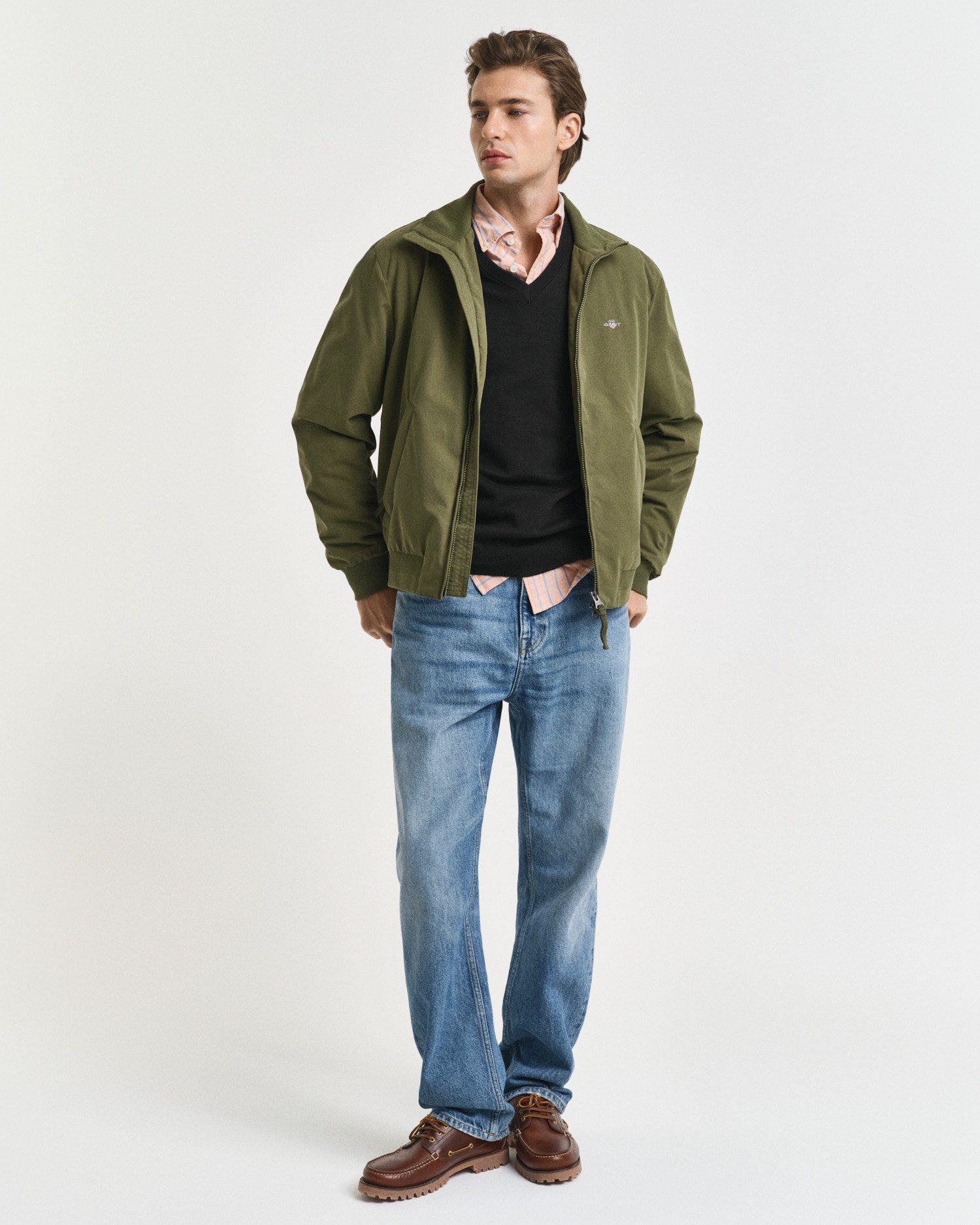 Gant Trui met V-hals CLASSIC COTTON V-NECK Premium gebreide jersey van zacht 100% katoen, overgangstrui
