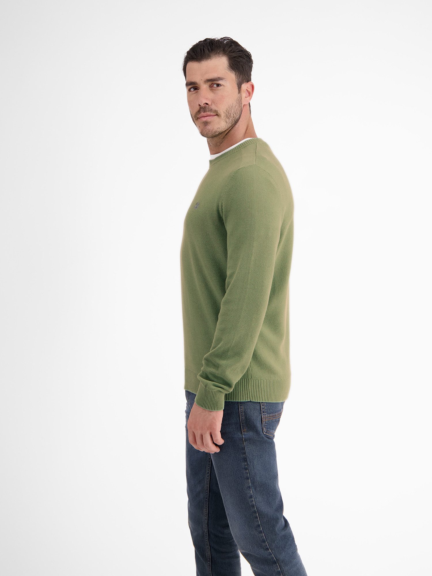 Lerros Gebreide trui LERROS lichte gebreide pullover met smalle ribstructuur