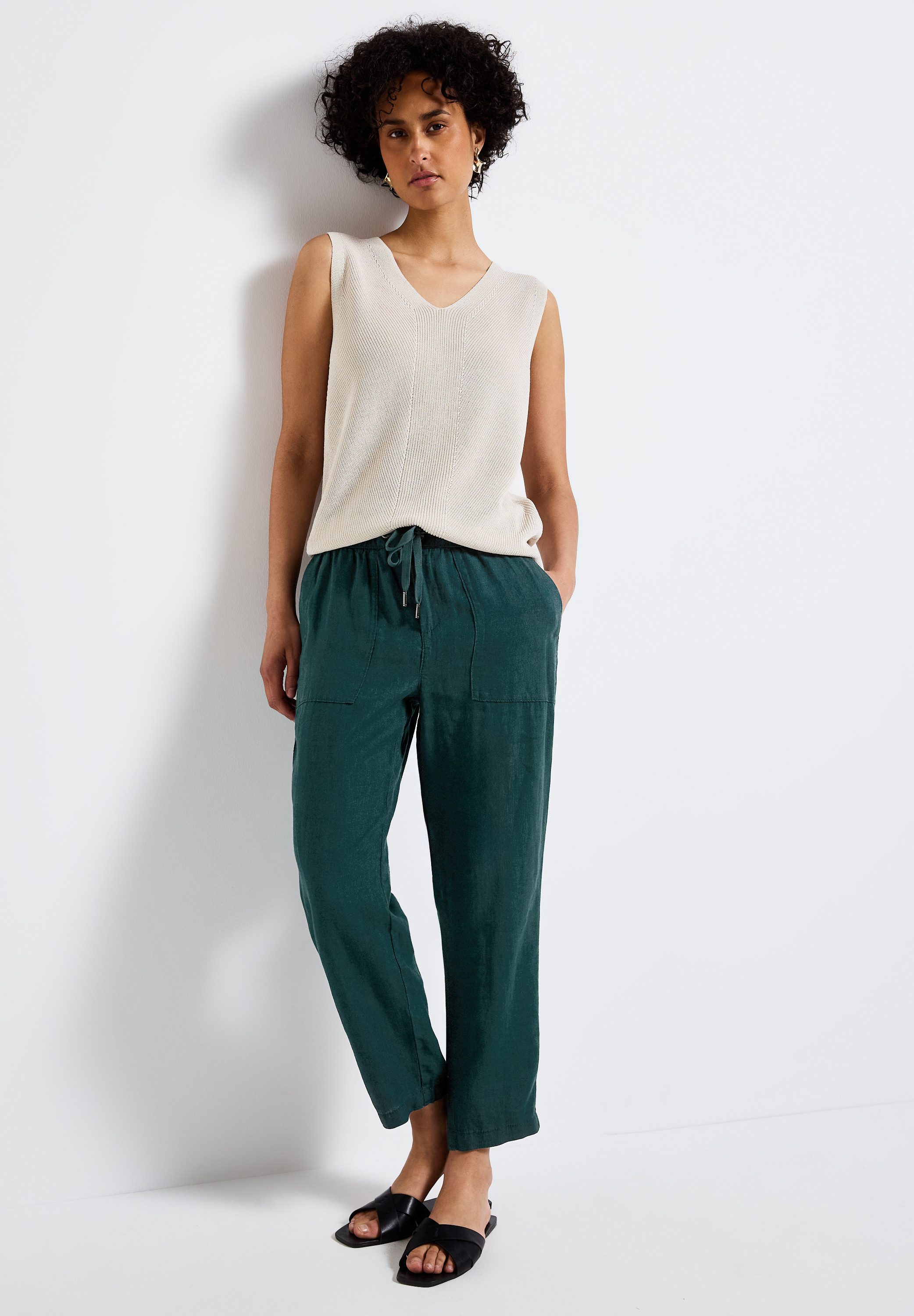 STREET ONE Paperbag-broek met elastische taille