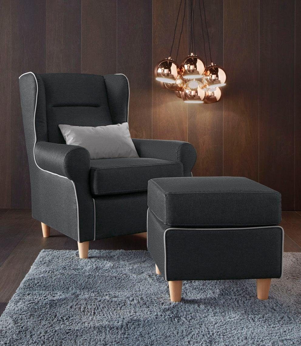 INOSIGN Oorfauteuil inclusief hocker (2 stuks)