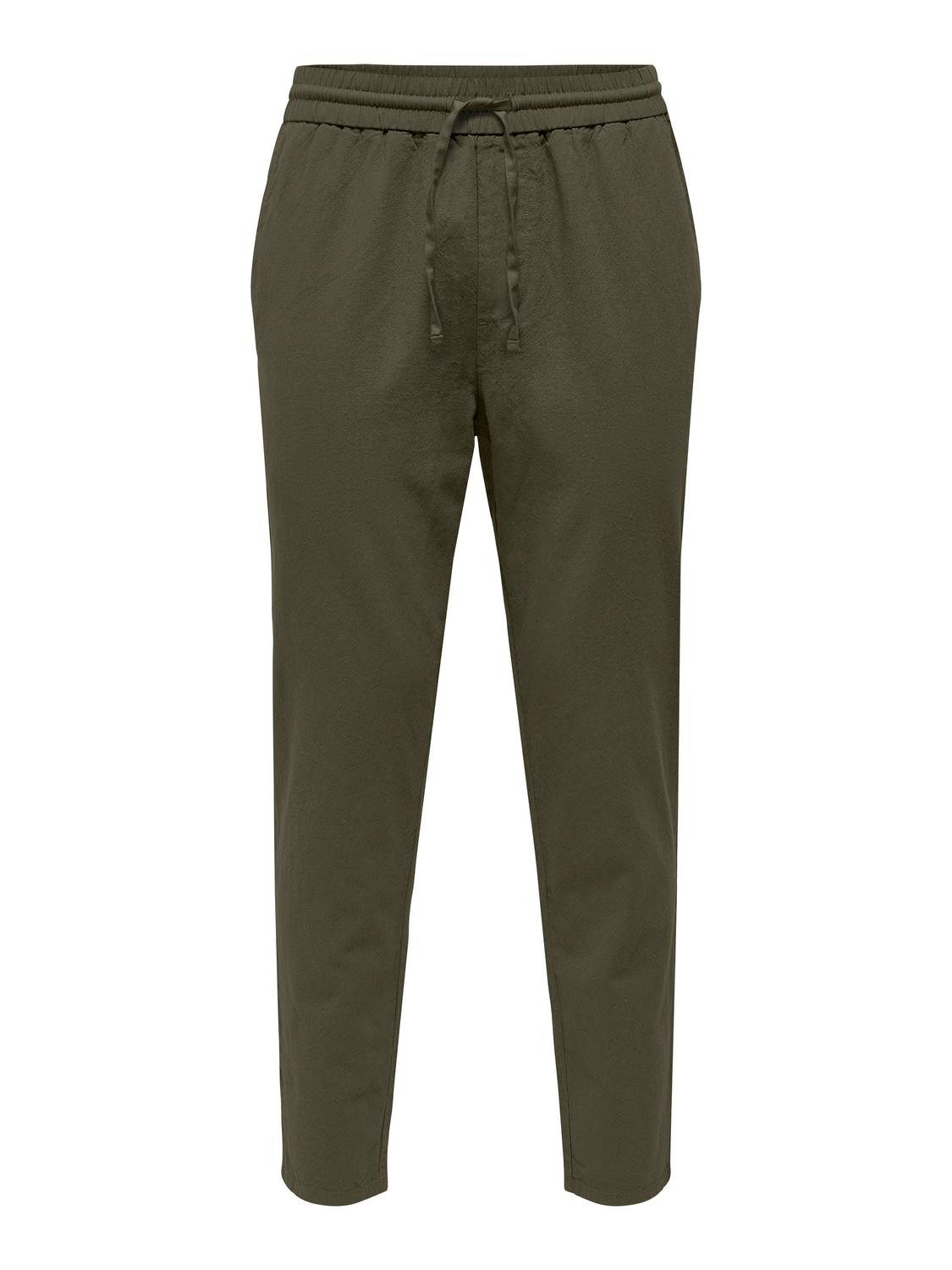 ONLY & SONS Stoffen broek ONSLINUS CROP 0007 COT LIN PNT NOOS