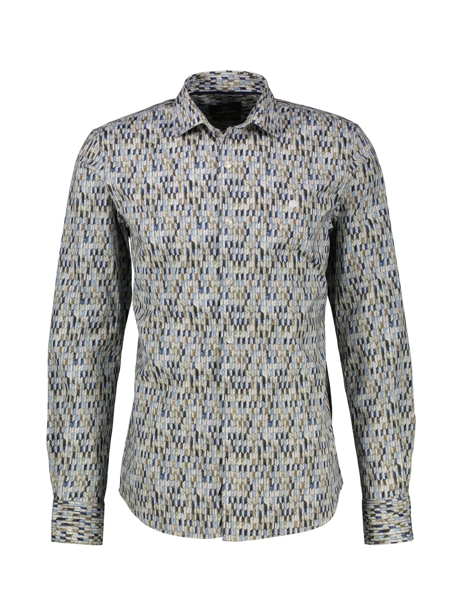 Lerros Overhemd met lange mouwen LERROS Poplin-Heren overhemd met design print