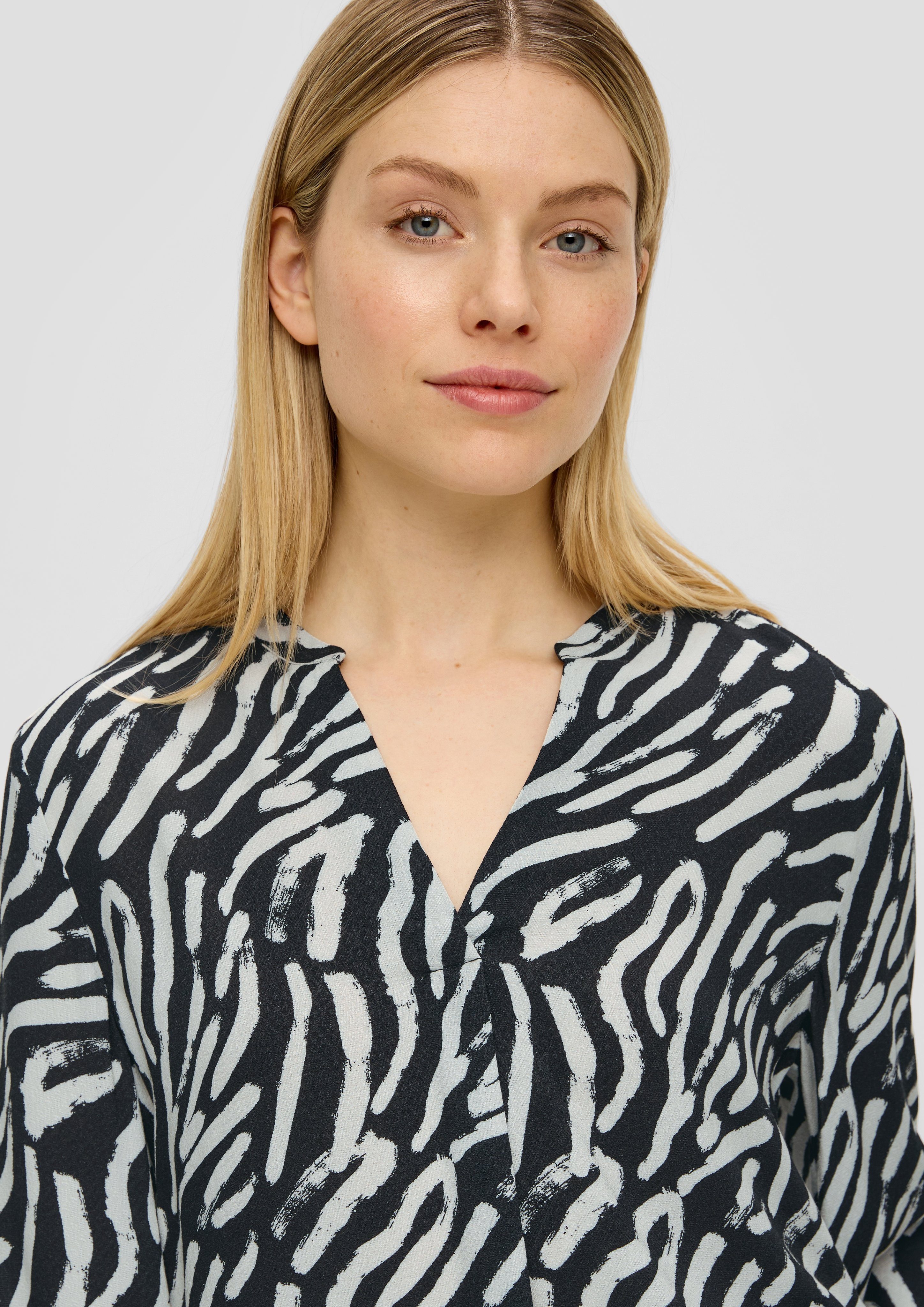 s.Oliver Blouse met lange mouwen met opvallend twee-kleurig patroon