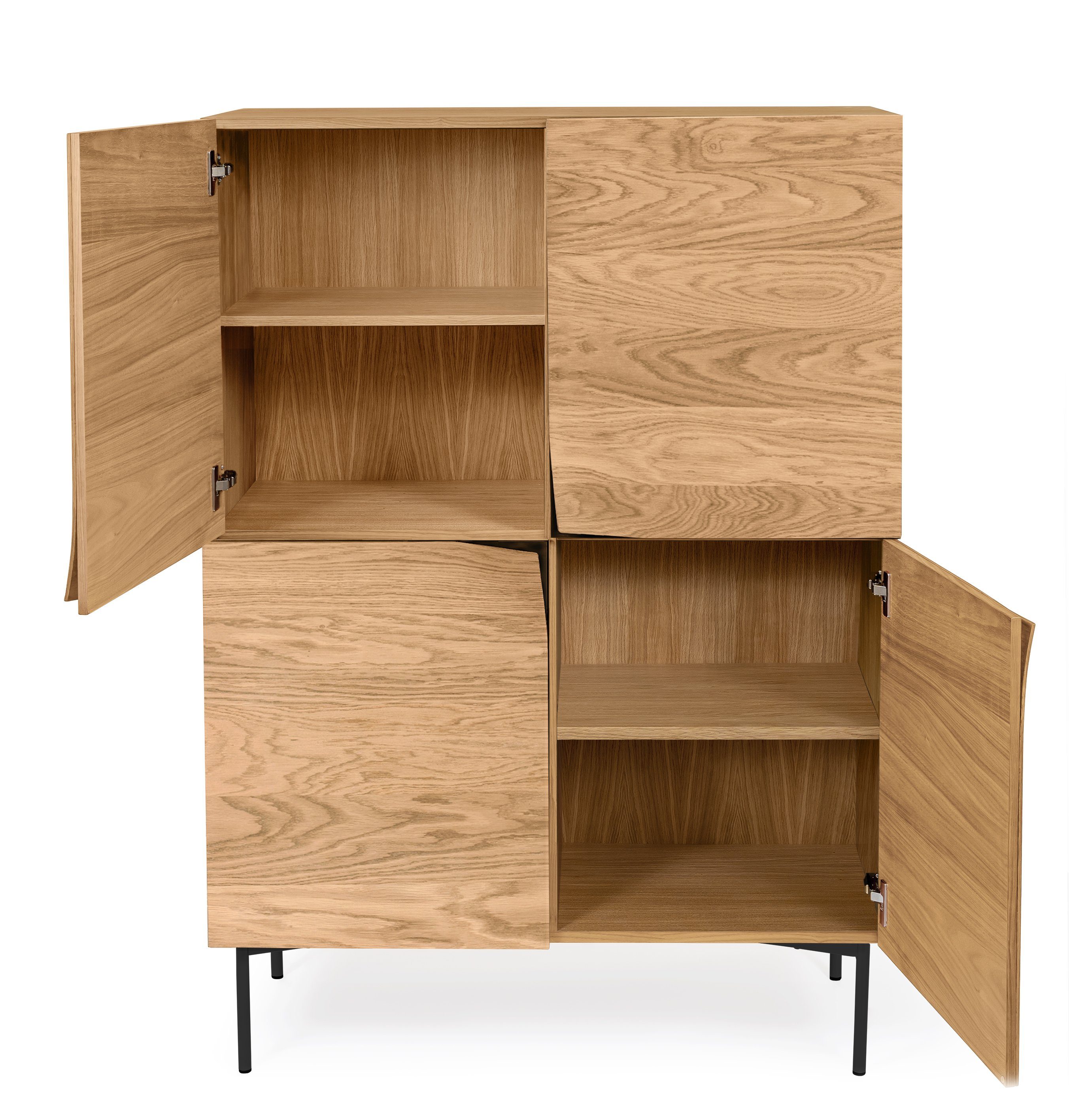 Woodman Highboard Commode met eiken fineer, in Scandinavisch ontwerp