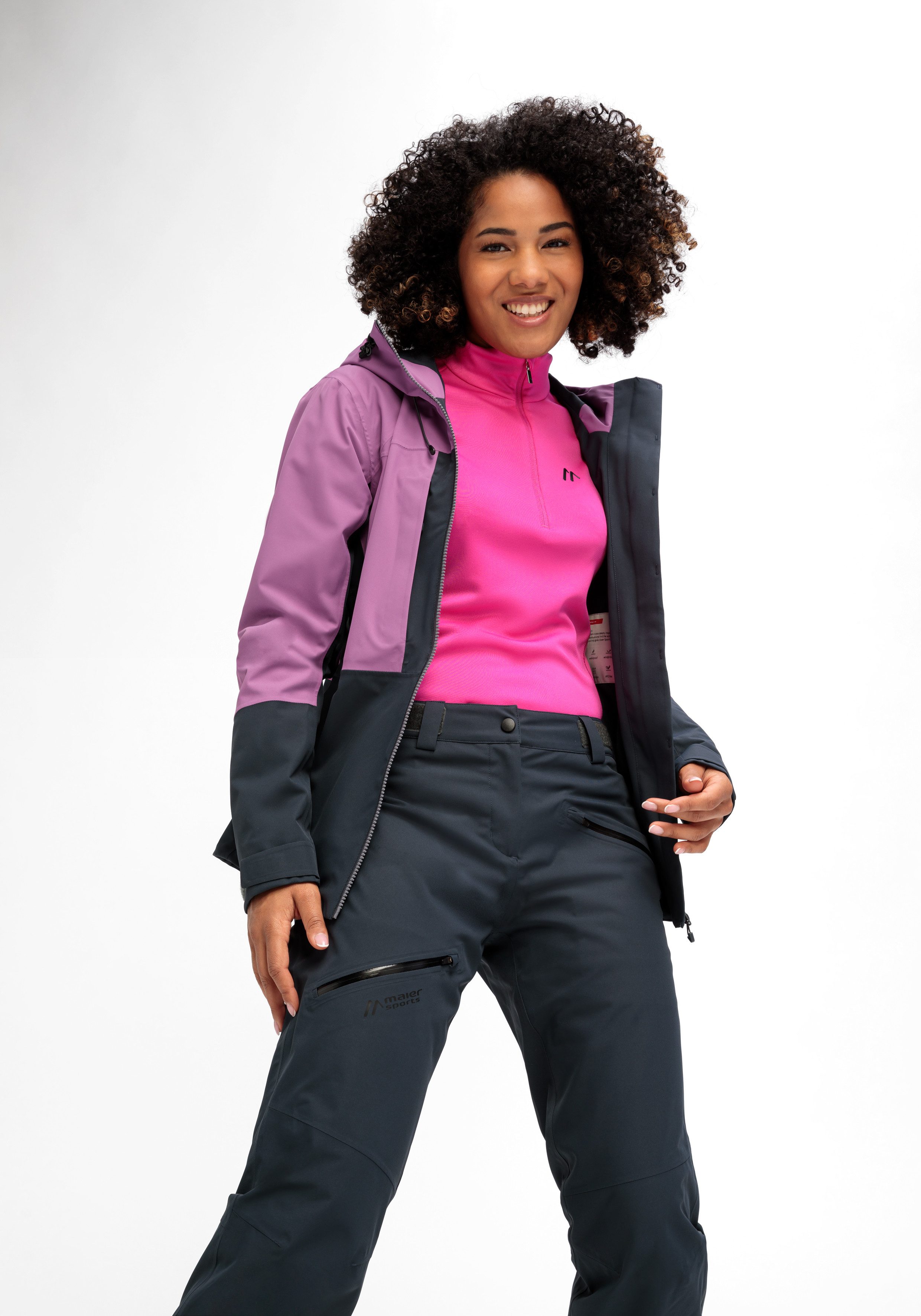 Maier Sports Functioneel jack Lindon W Dames outdoorjas, waterdicht, ritszakken, capuchon