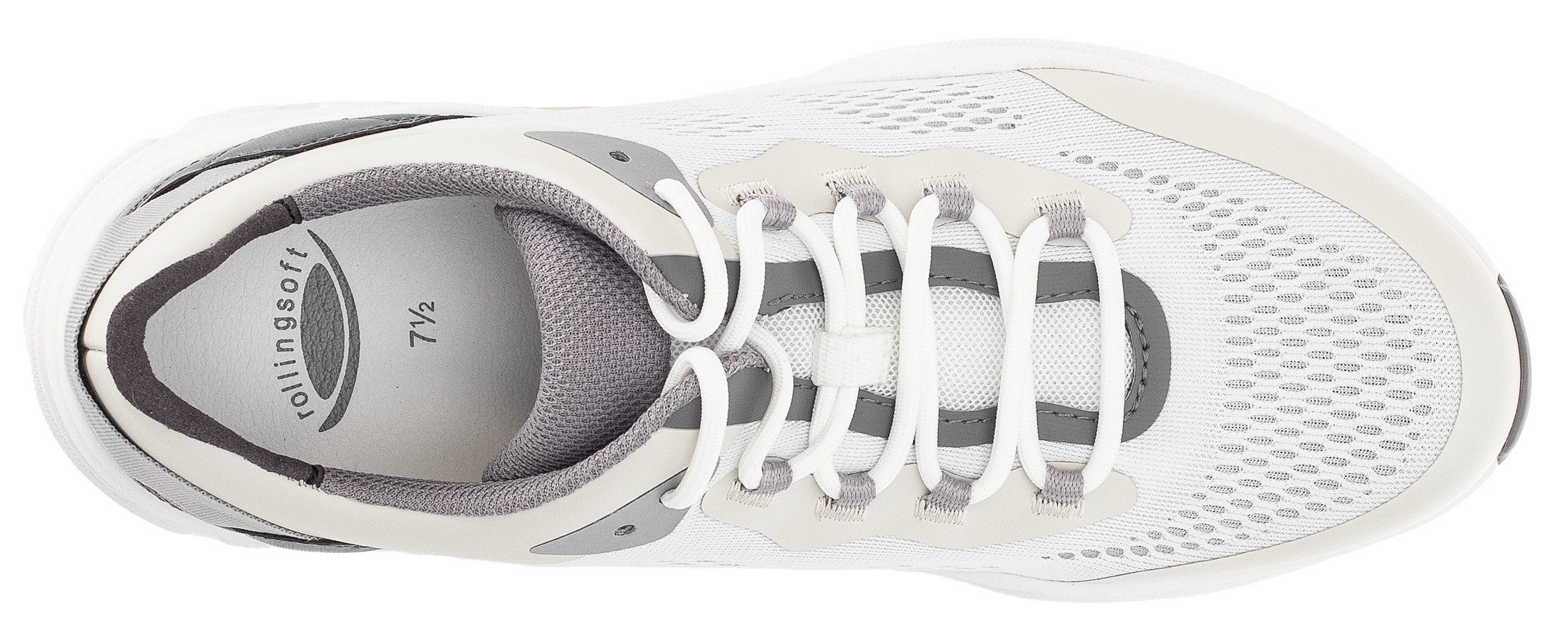 Gabor Rollingsoft Sneakers met sleehak , vrijetijdsschoen, lage schoen, veterschoen met contrastafwerkingen, breedte g