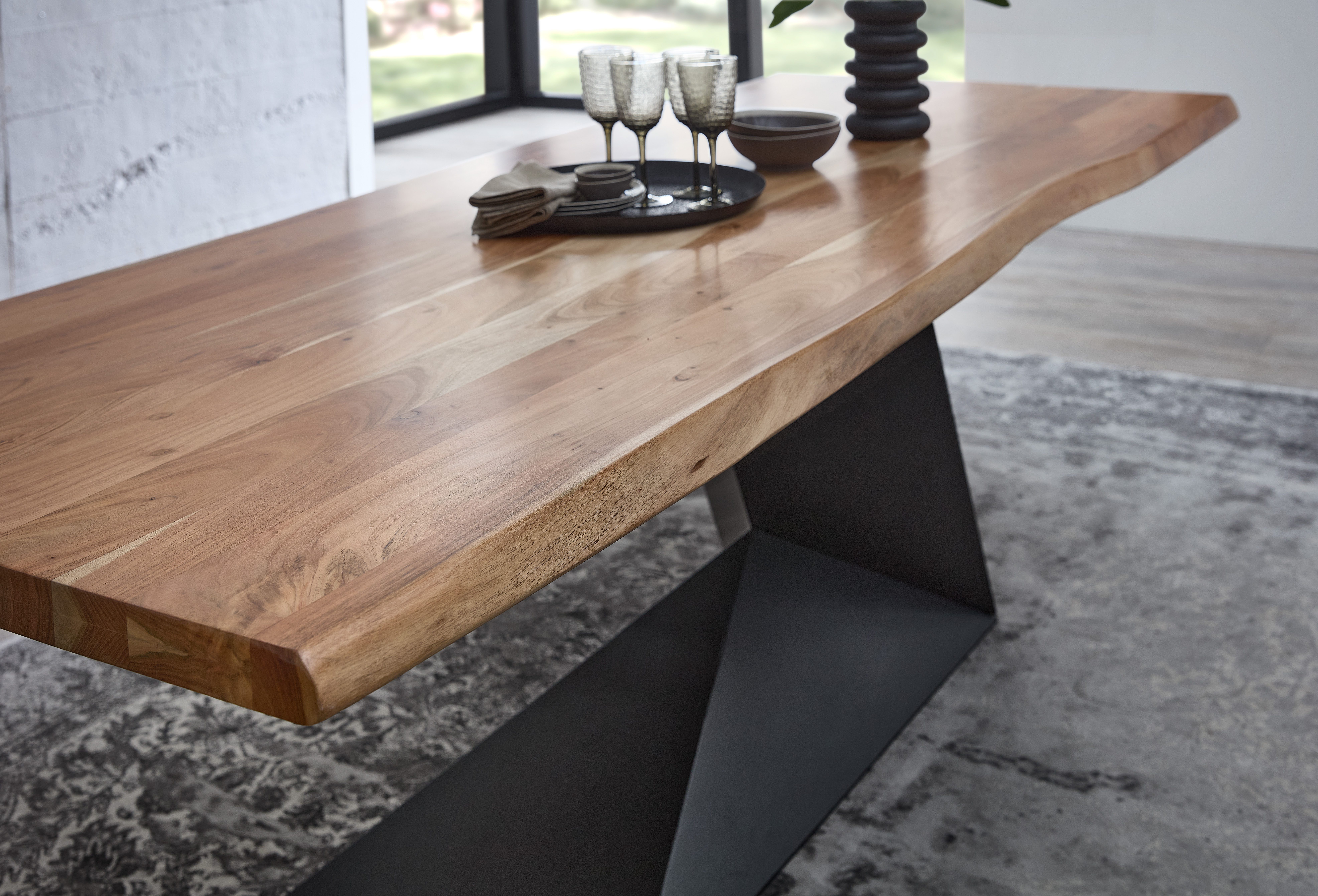 Stolkom Eettafel Alan eettafel massief hout, keuze uit 240 of 200 cm breed Massief acacia, oppervlaktebelasting van de tafel ca. 90 kg