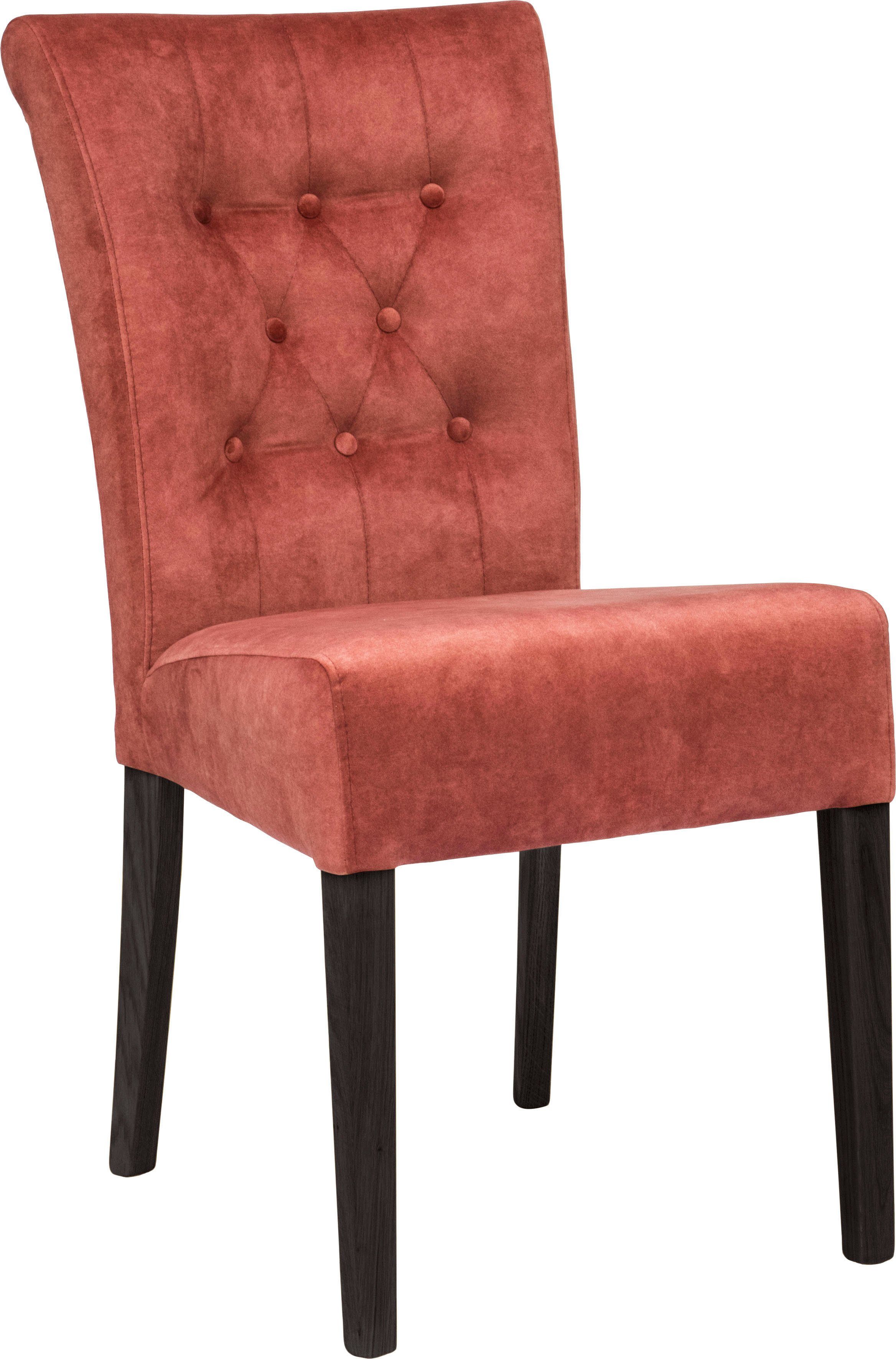 Home affaire Eetkamerstoel Queen BESTSELLER Gestoffeerde stoel met knoopdetails, set van 2, 4 of 6