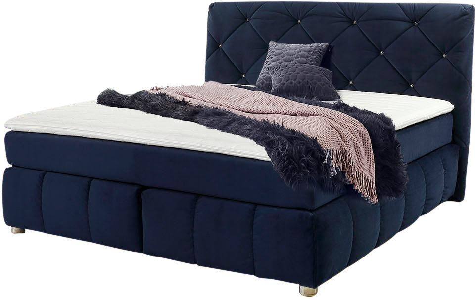 Jockenhöfer Gruppe Boxspring Bella te bestellen in 140 & 18 cm breedte met topmatras van koudschuim en rookglas-stenen