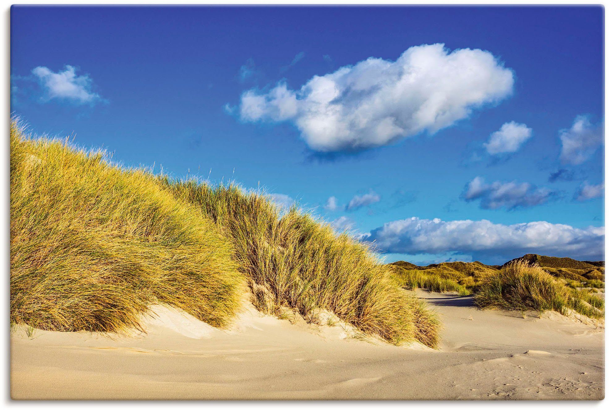 Artland Artprint op linnen Landschap met duinen eiland Amrum