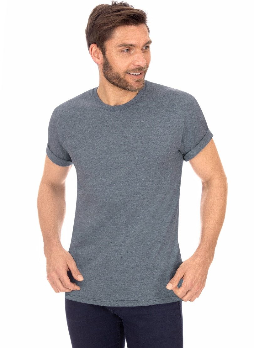 Trigema T-shirt Trigema T-shirt DELUXE katoen (1-delig) heren t-shirts maat XXL grijs