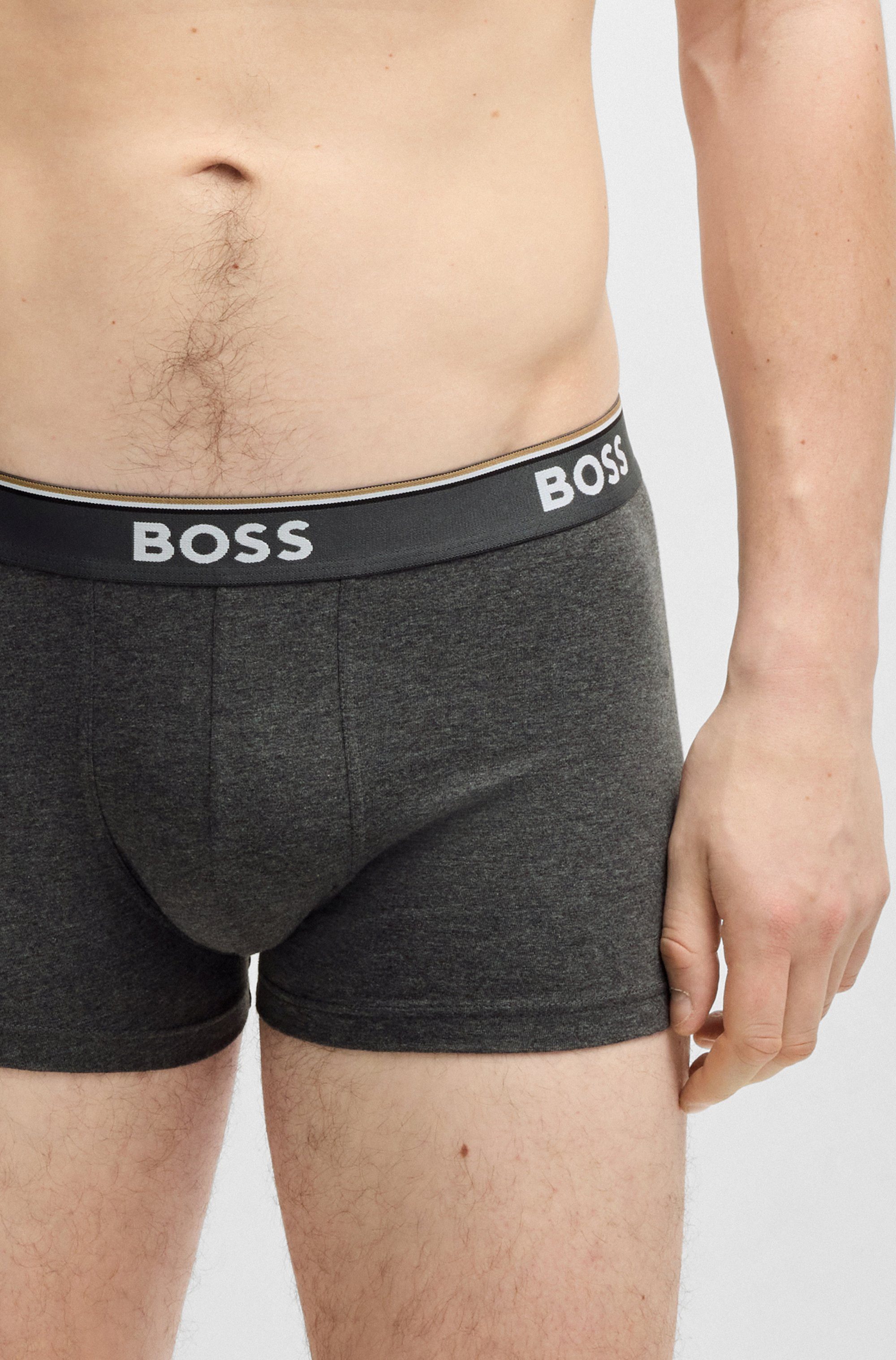 BOSS Boxershort TRUNK 3 PACK BOSS opdruk op de tailleband (3 stuks)