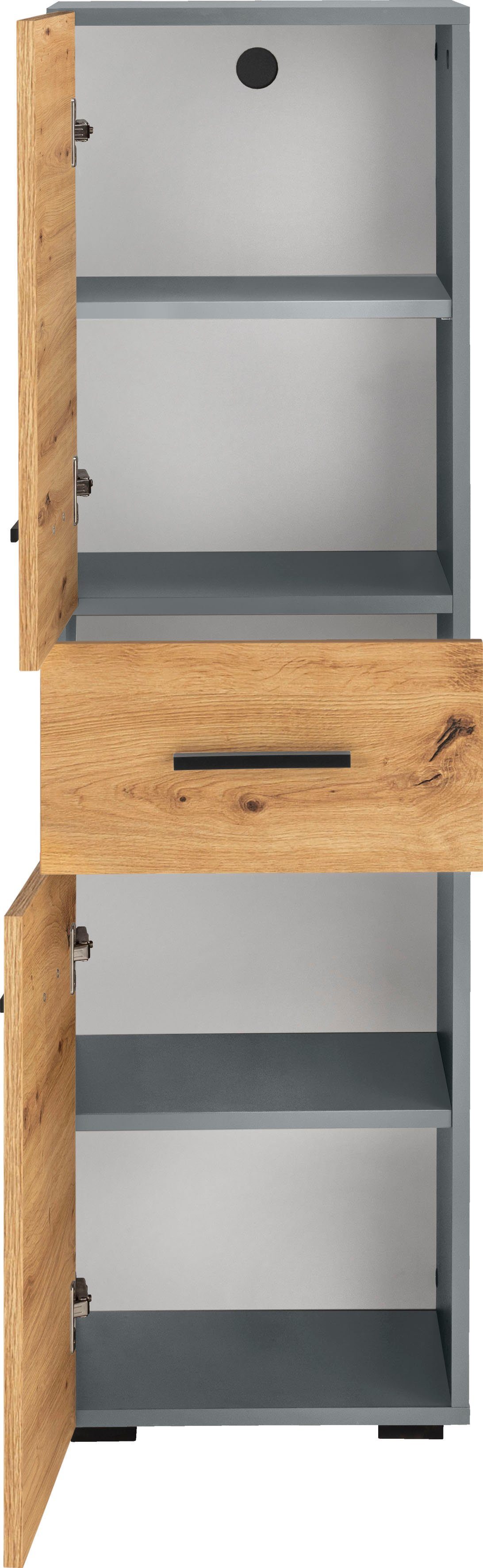 INOSIGN Halfhoge kast Skara verstelbare planken achter elke deur, breedte 38 cm, hoogte 130 cm