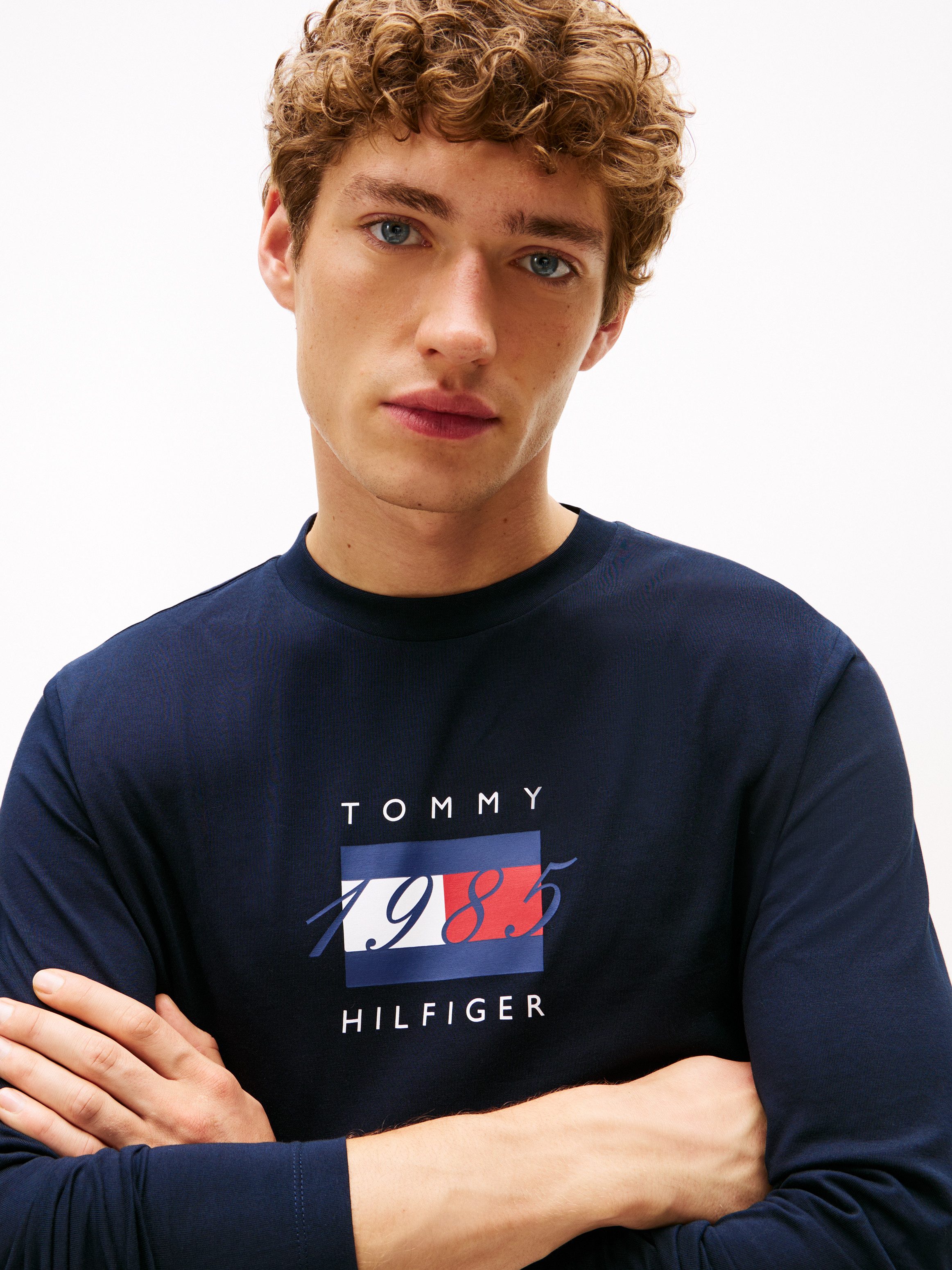 Tommy Hilfiger Shirt met lange mouwen LINEAR FLAG GRAPHIC