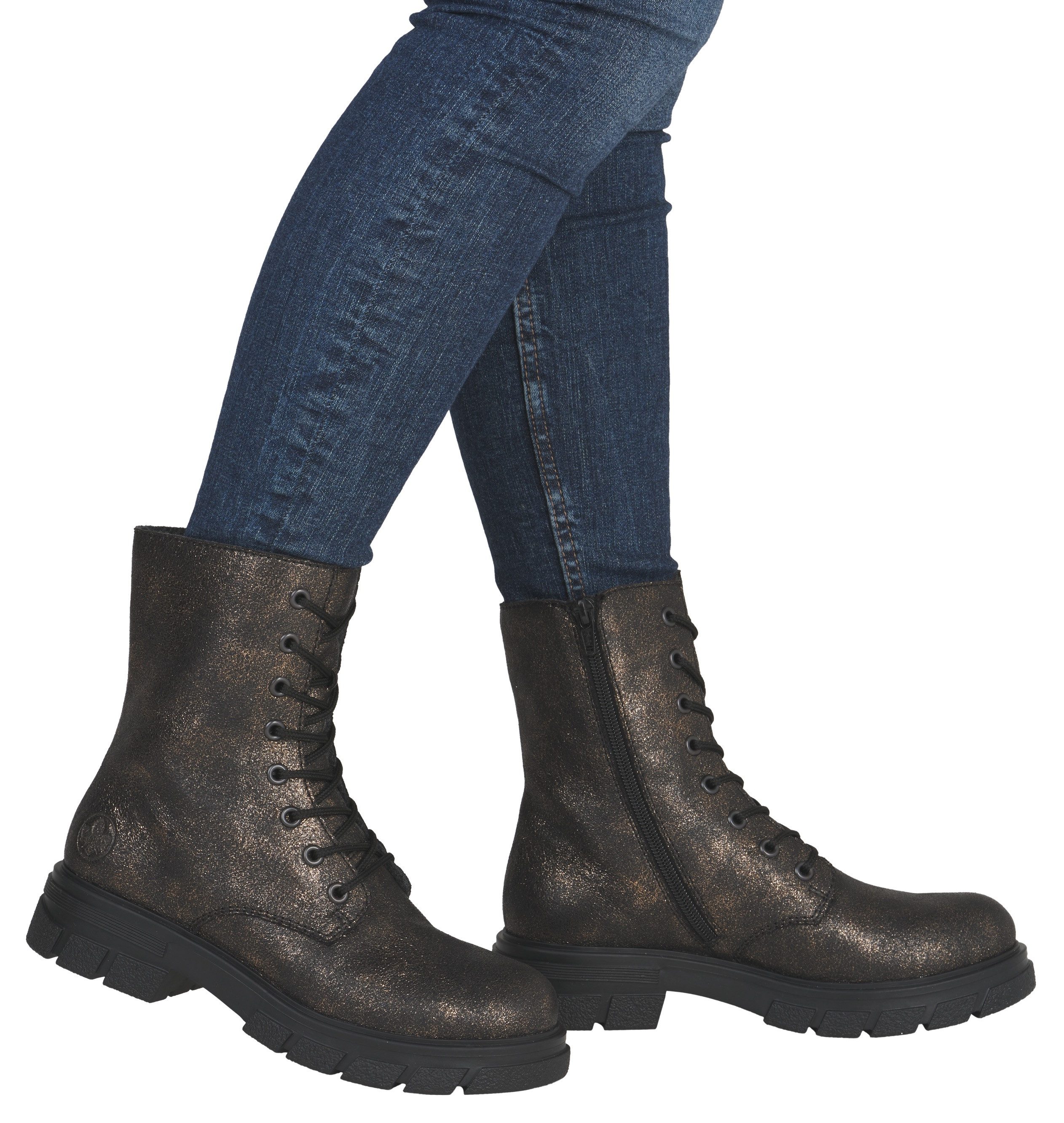 Rieker Veterschoenen enkellaars, hakken, met extra binnenrits