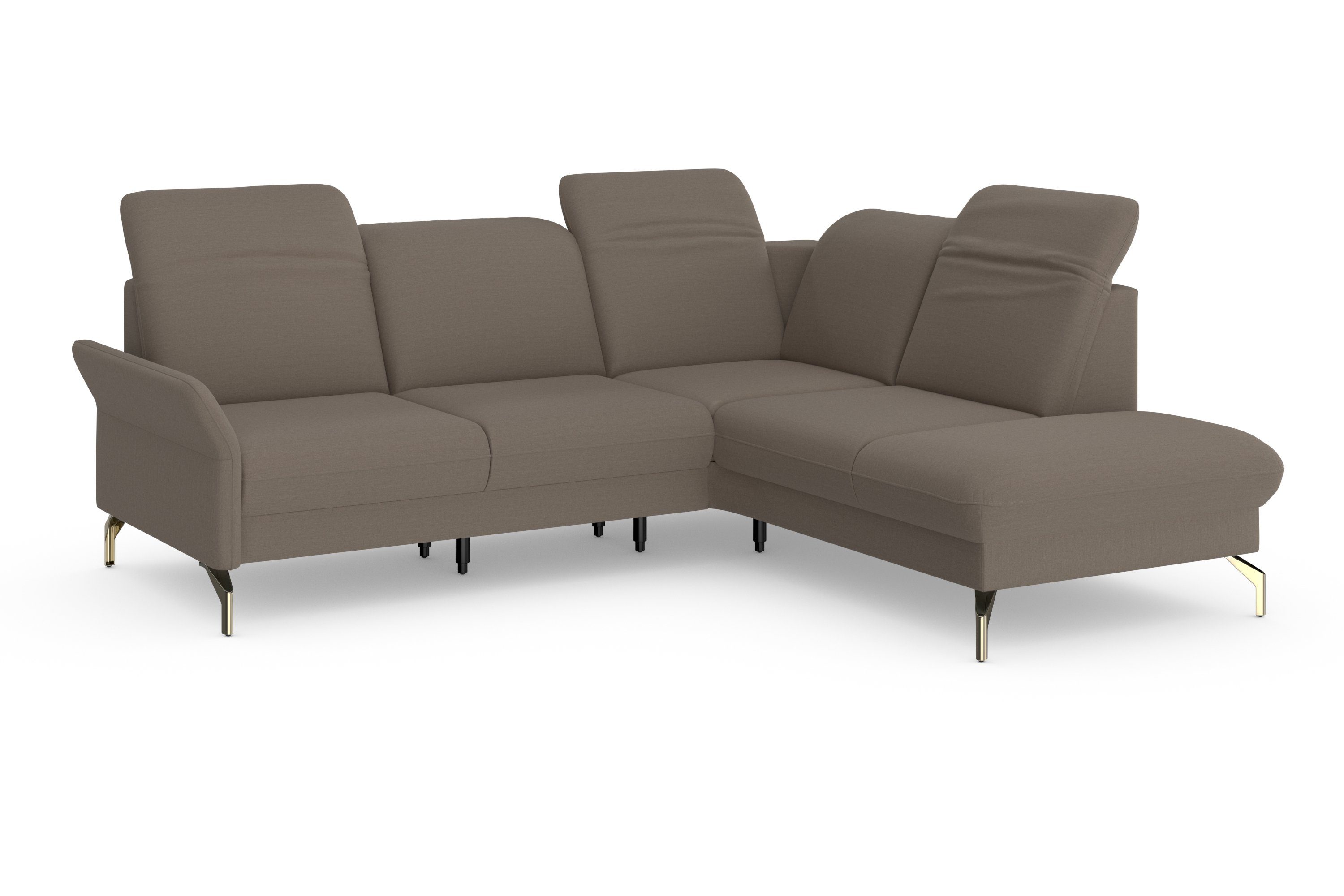 sit&more Hoekbank Fashion L-vorm naar keuze met verstelbare hoofdsteun, uittrekzitting, motorisch, nikkel poten