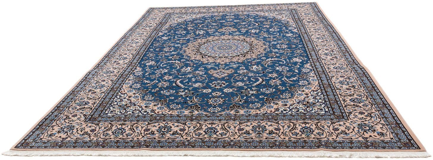 morgenland Wollen kleed Nain 9la medaillon Blu scuro 348 x 245 cm Uniek exemplaar met certificaat