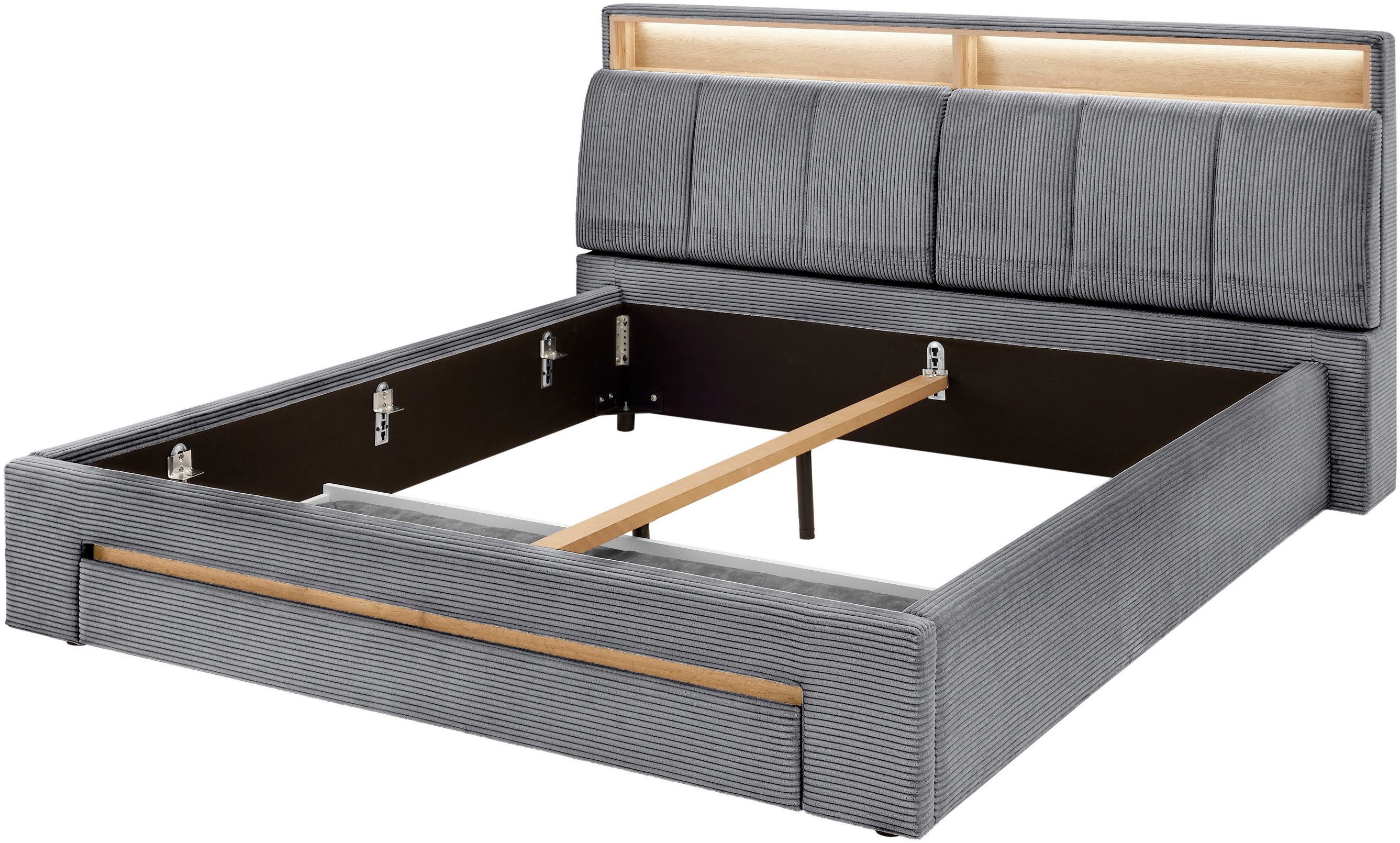 INOSIGN Gestoffeerd bed CiTY/GiRON,, gepolsterd opbergbed, met LED-verlichting Bedkisten met hondenbed of als opbergruimte, opklapbare hoofdeinden