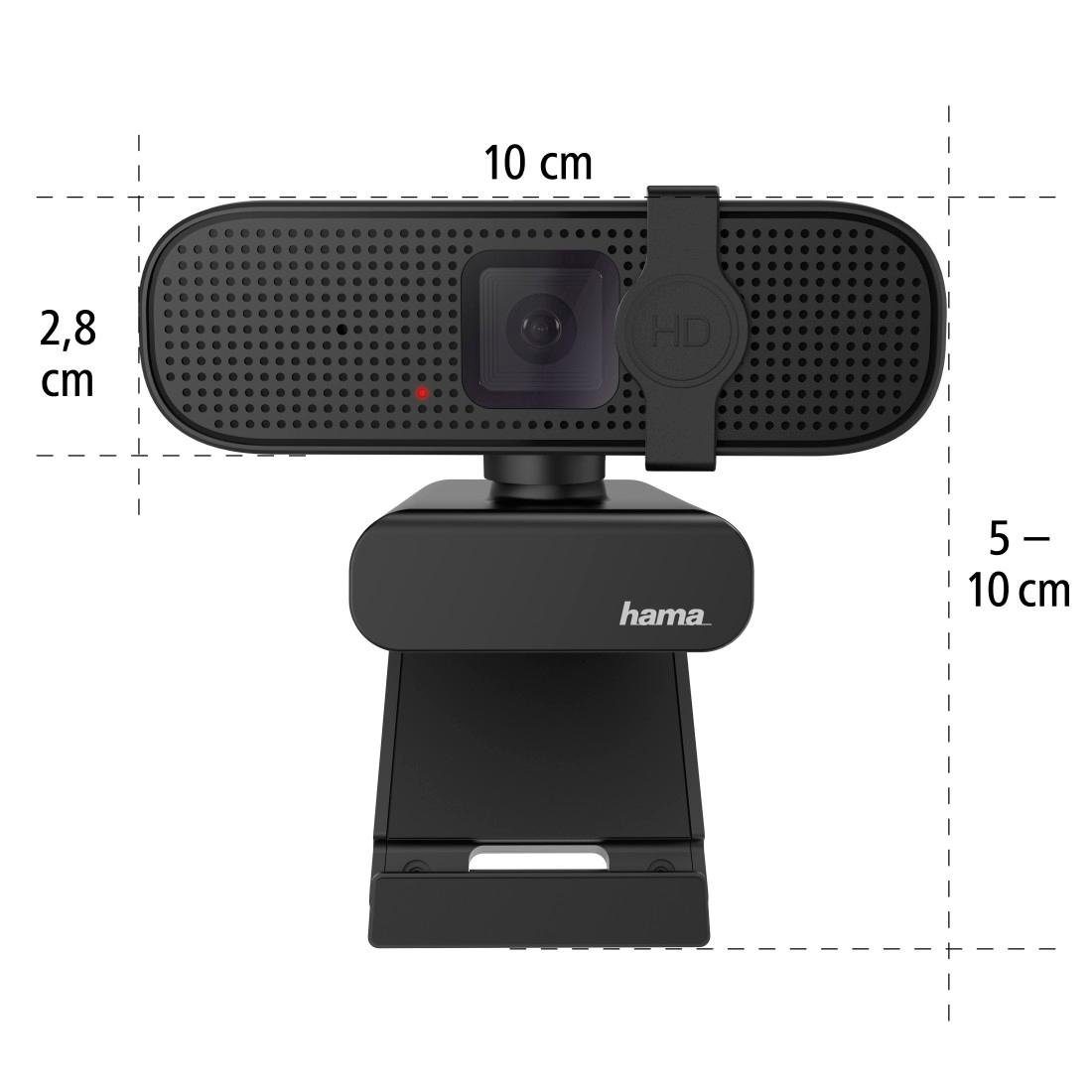 Hama Full HD-webcam PC webcam voor laptop, PC, streamen, chatten met microfoon, Windows, Mac