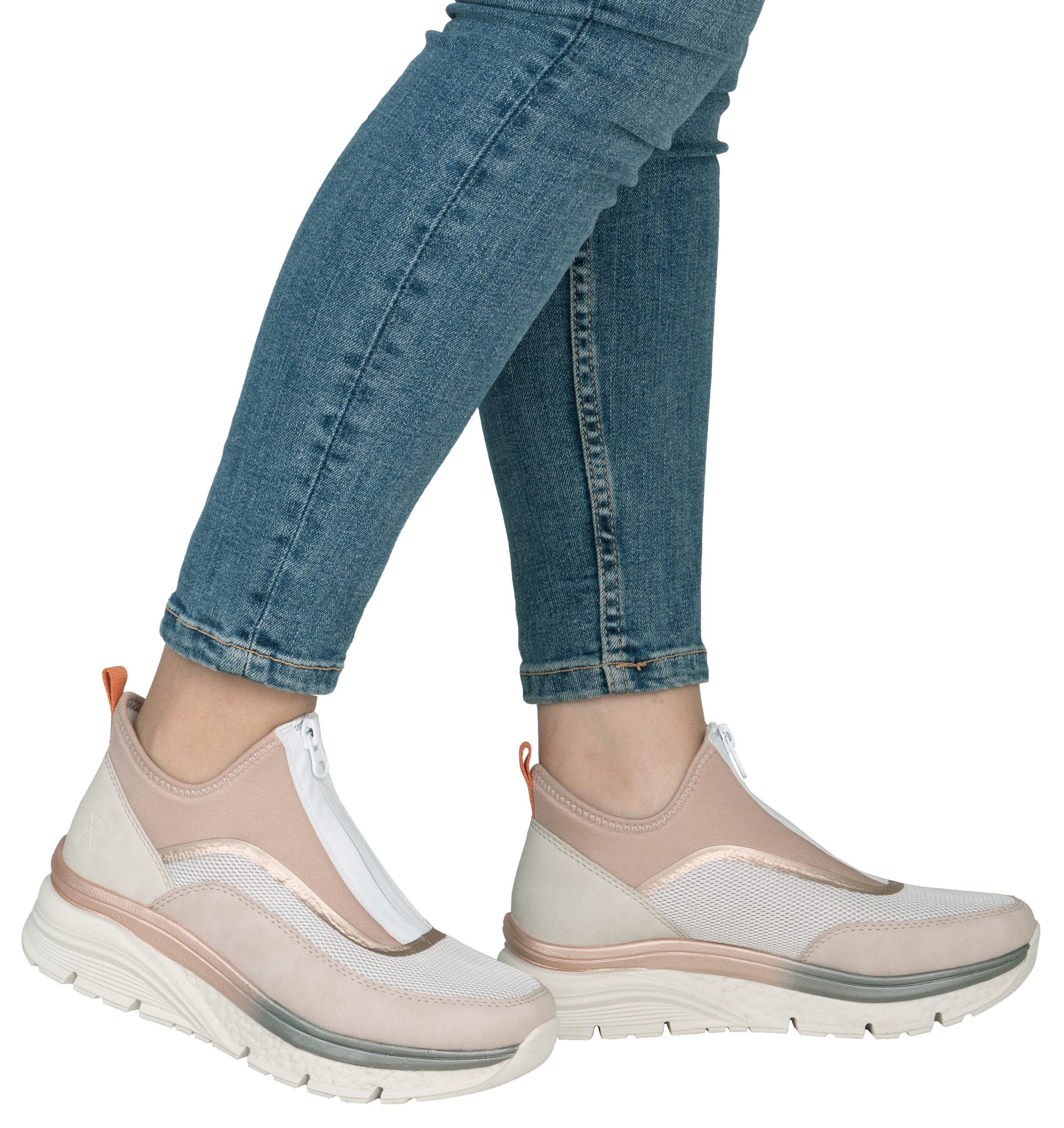 Rieker Boots zonder sluiting , sleehak, vrijetijdsschoen, high top sneakers, ritssluiting