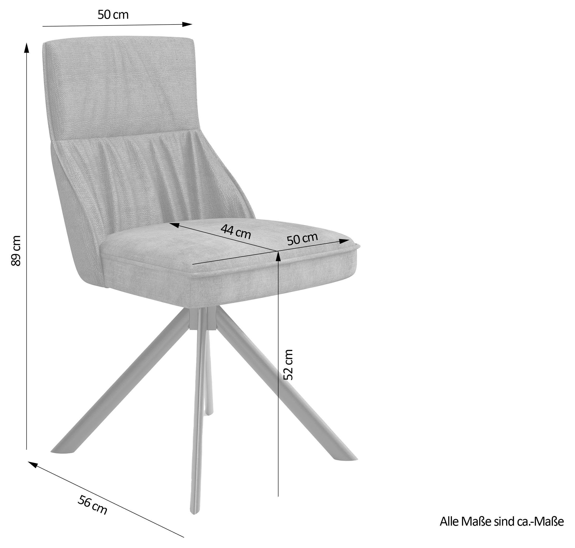 byLIVING Eetkamerstoel California set van 2, met pocketveringskern, 180° draaibaar met return-functie (set, 2 stuks)