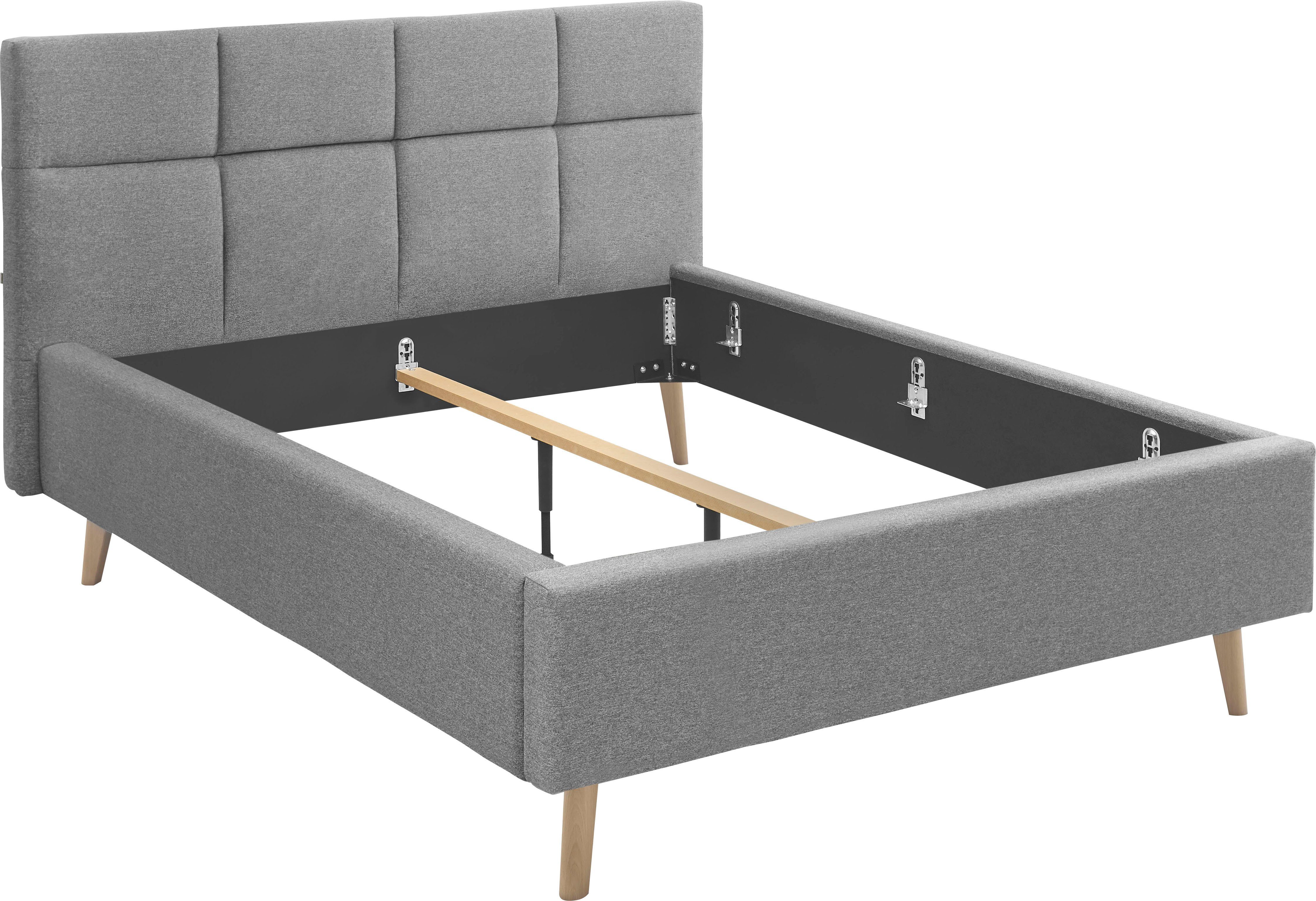 set one by Musterring Gestoffeerd bed Cary naar keuze met matras en lattenbodem, poten in natuurlijk eiken