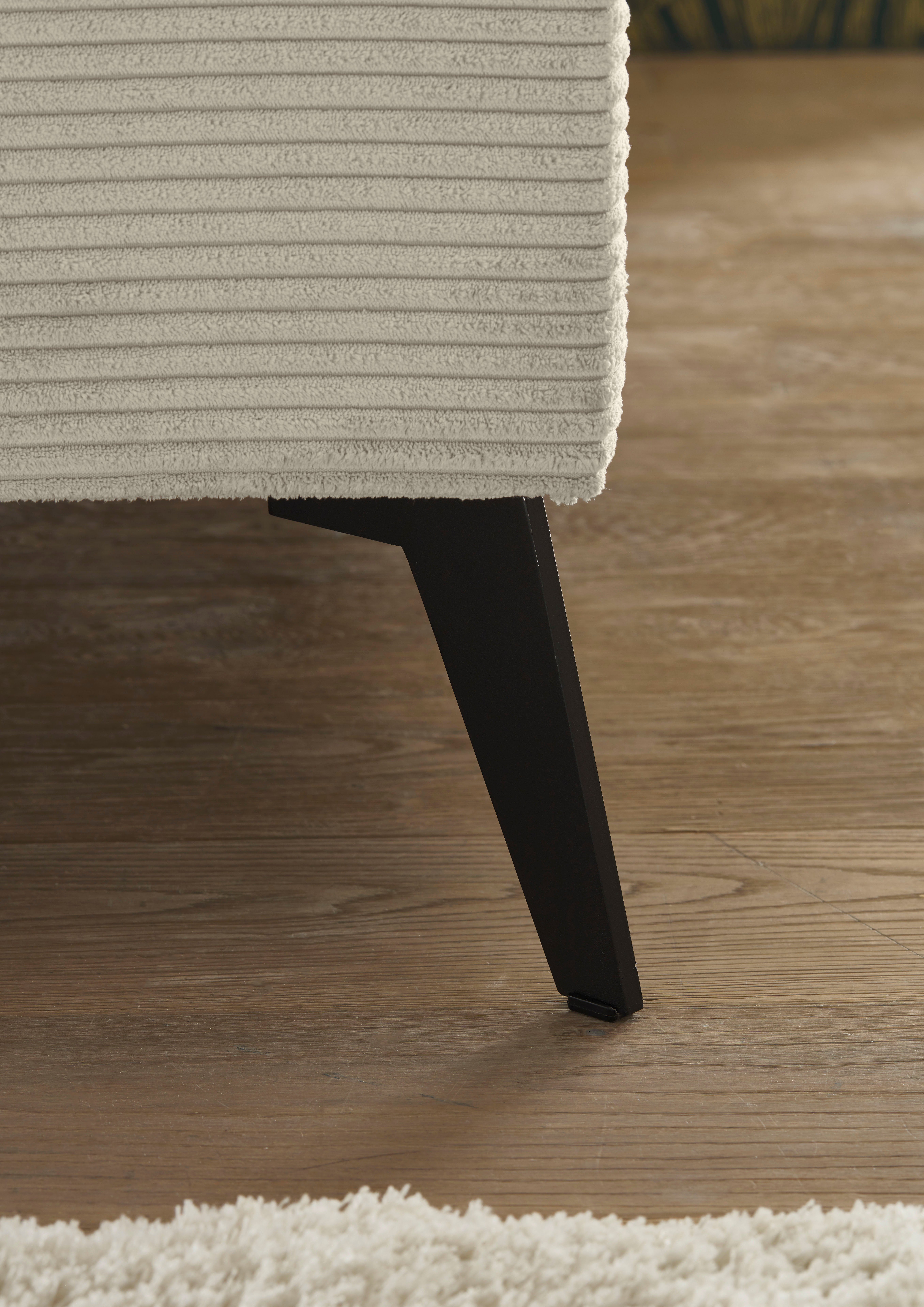 set one by Musterring Gestoffeerd bed Cary naar keuze met matras en lattenbodem, zwarte metalen poten