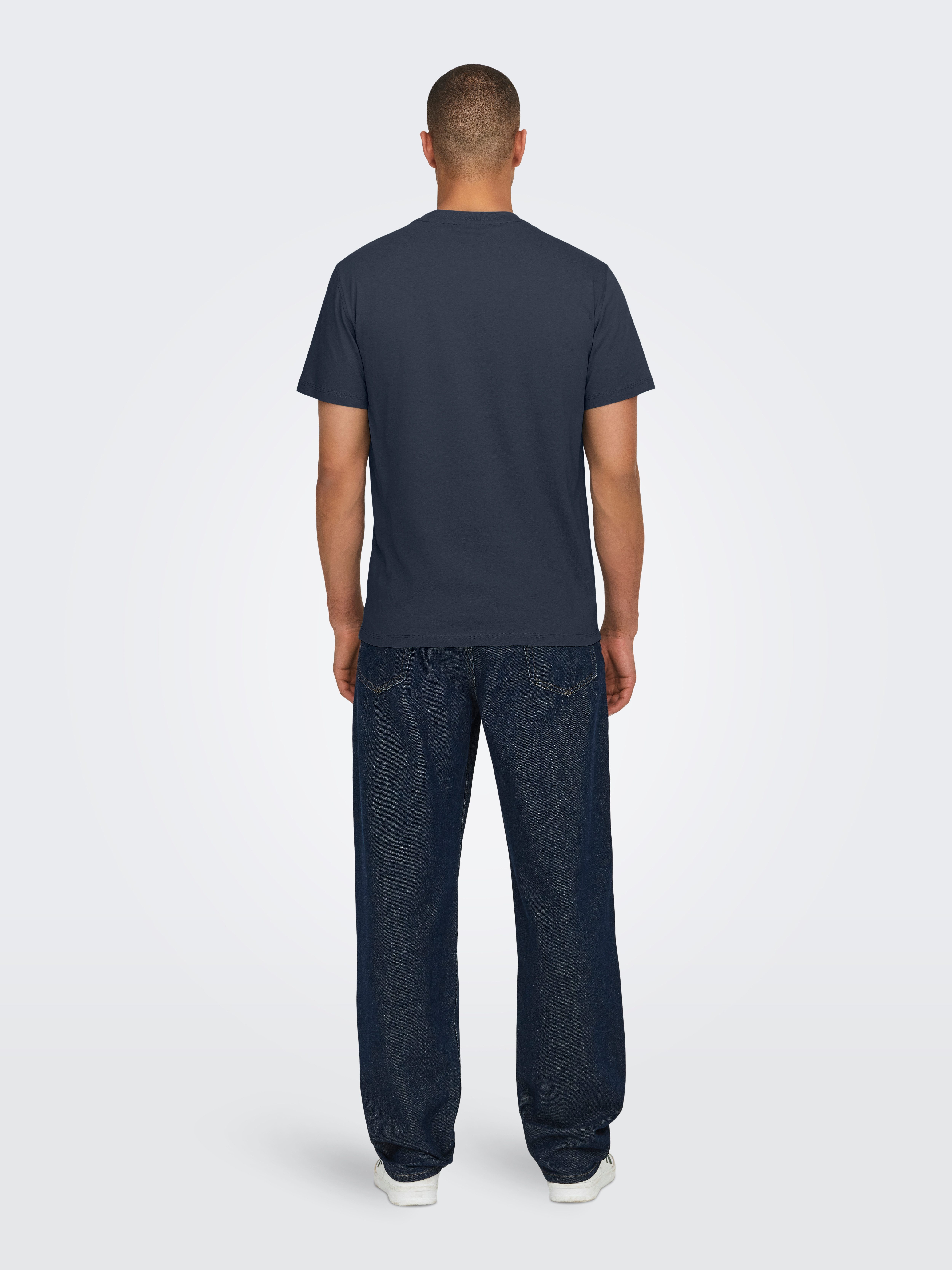 ONLY & SONS Shirt met ronde hals ONSMAX LIFE REG SS STITCH TEE