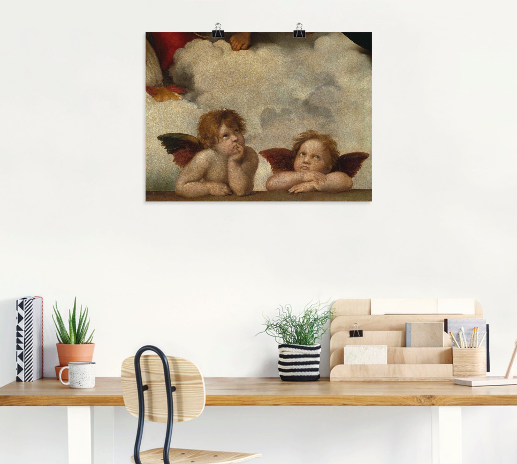 Artland Artprint Detail van de Sixtijnse Madonna. als artprint op linnen, poster, muursticker in verschillende maten