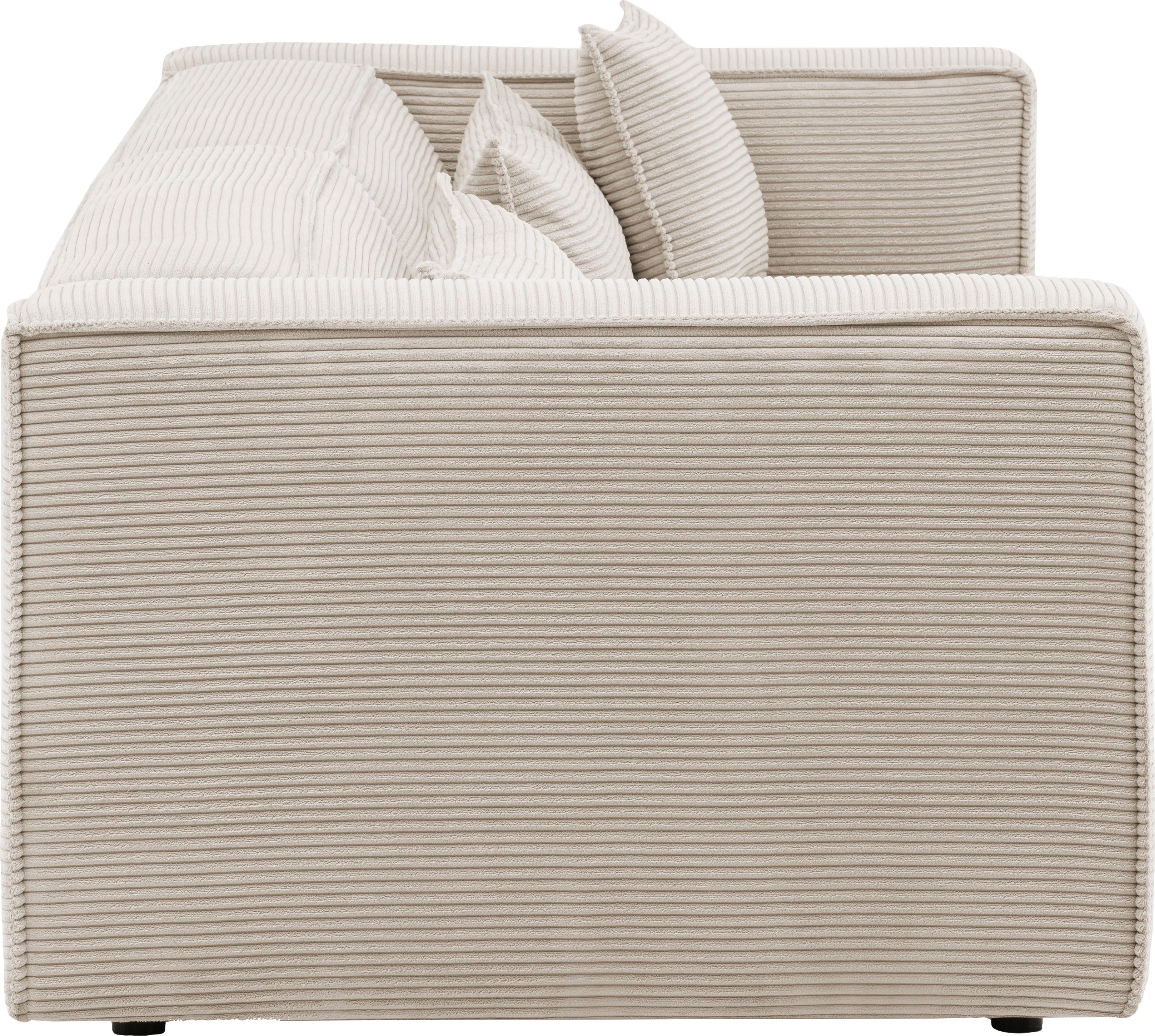 LeGer Home by Lena Gercke 3-zitsbank PIARA, bank met biesnaad, sofa in cord of linnenlook