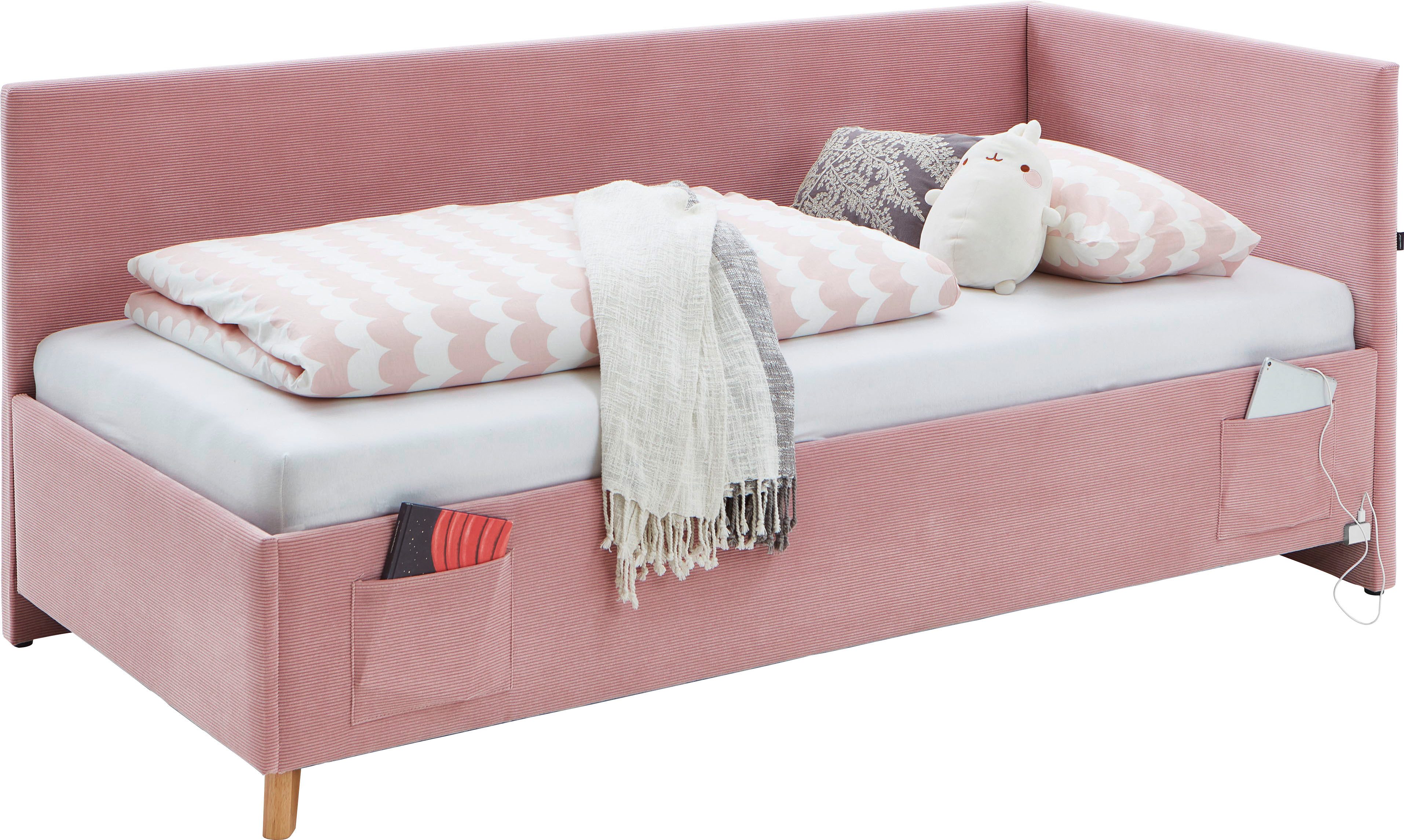 meise.möbel Kinderledikant COOL II Bekleed bed naar keuze met bedkist, tienerbed inclusief USB-aansluitingen