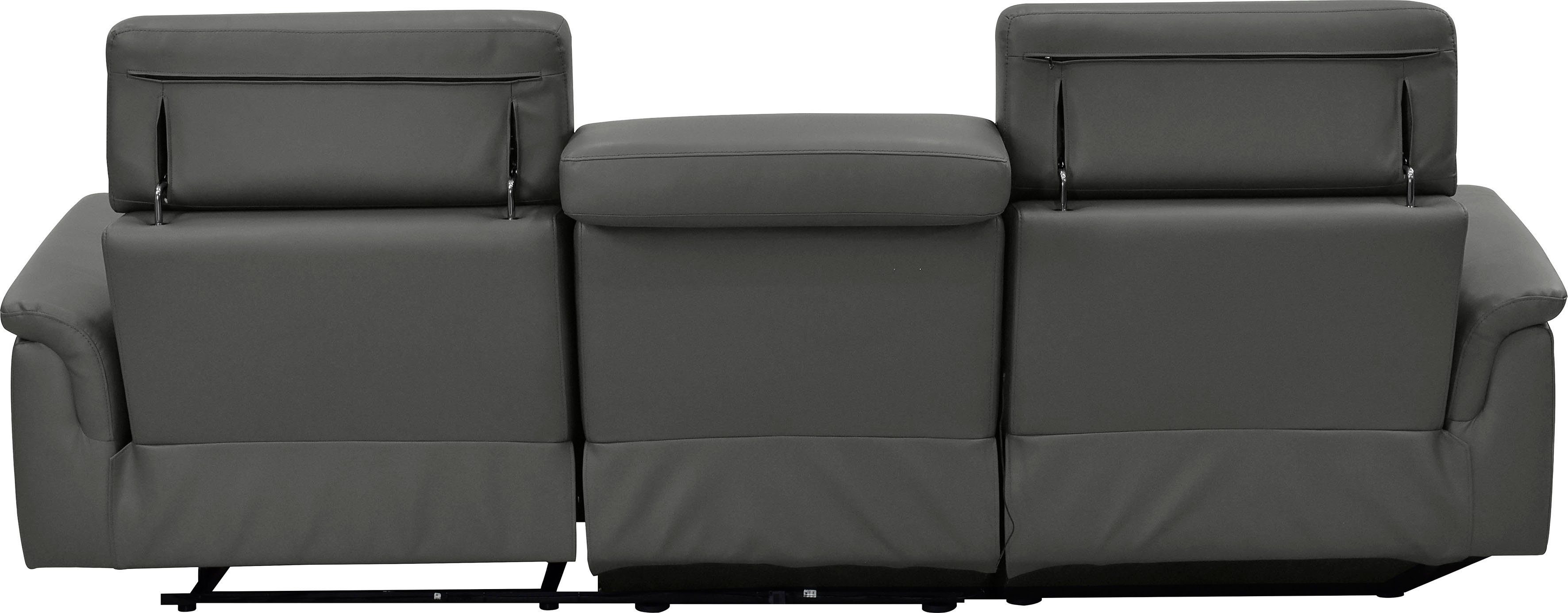 Places of Style Hoekbank Pareli, L-model, 259 cm, met récamier, echt leer, imitatieleer, weefstof
