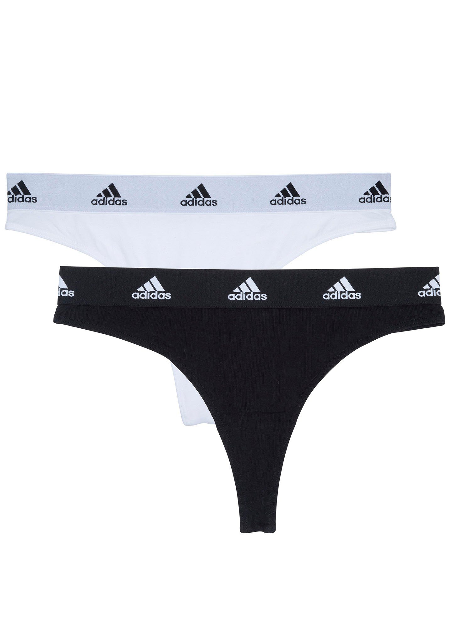 adidas Sportswear Tanga Cotton Logo met zacht draaggevoel (Set van 2) dames slips maat XXL zwart