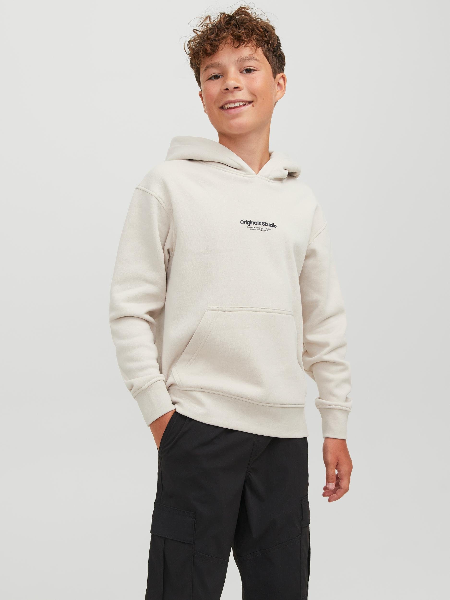 Jack & Jones Junior Hoodie JORVESTERBRO SWEAT HOOD NOOS JNR jongens sweatshirts maat 140 wit