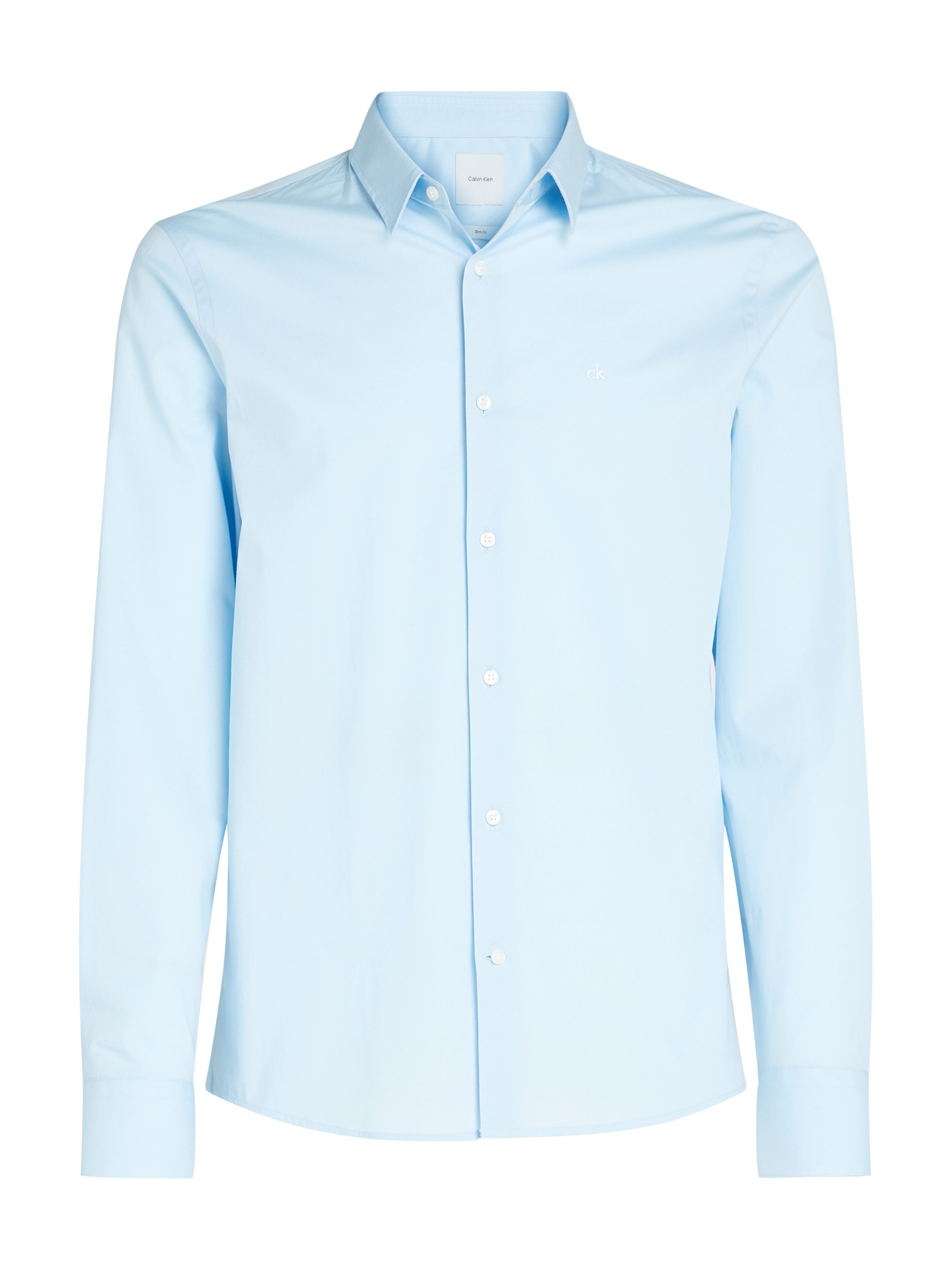 Calvin Klein Businessoverhemd STRETCH POPLIN SLIM SHIRT met calvin klein-logo op de borst
