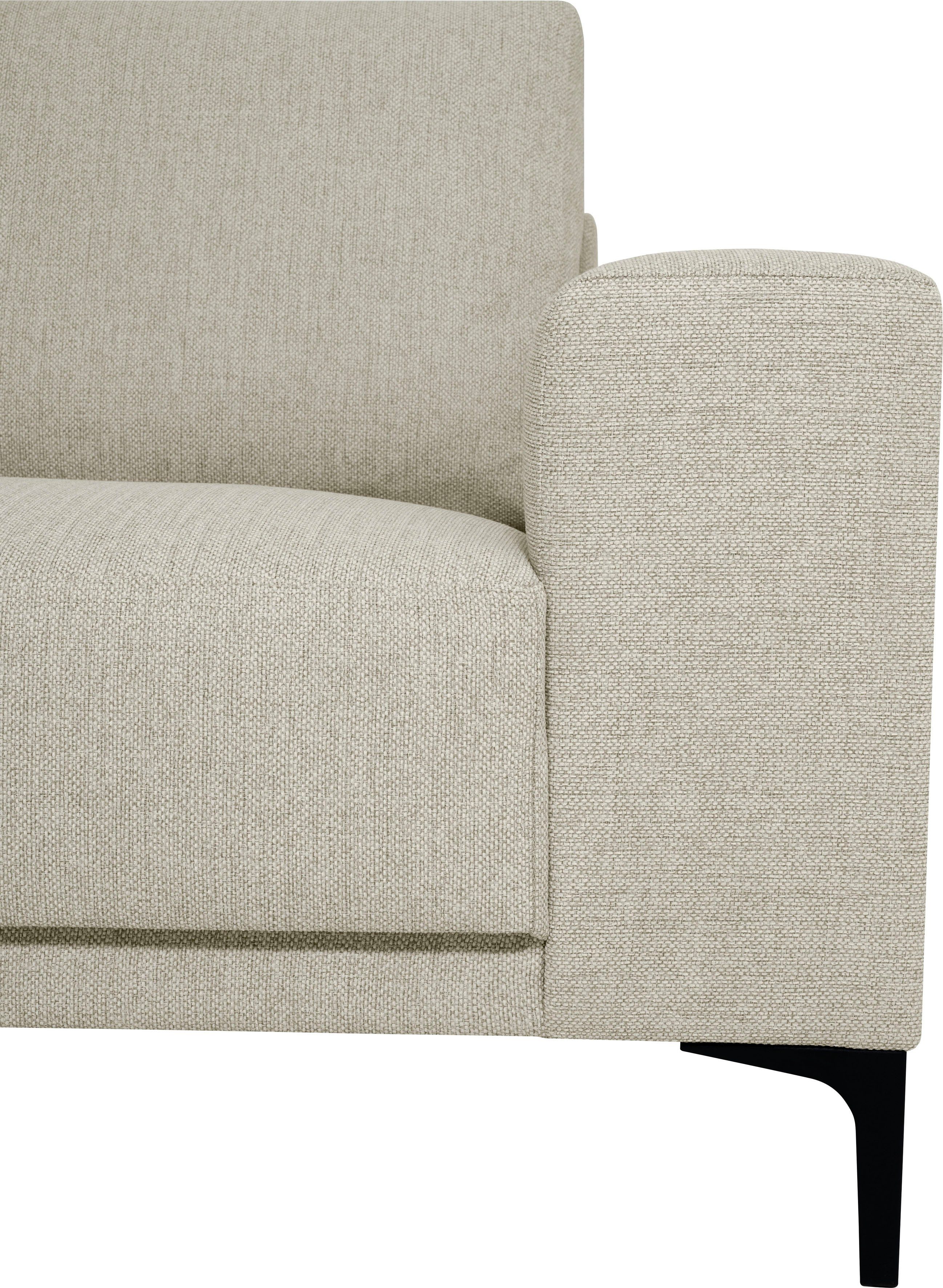 Places of Style Hoekbank Xander, L-model, Breedte 289 cm, geweven stof, soft-touch chenille, zwarte metalen voeten