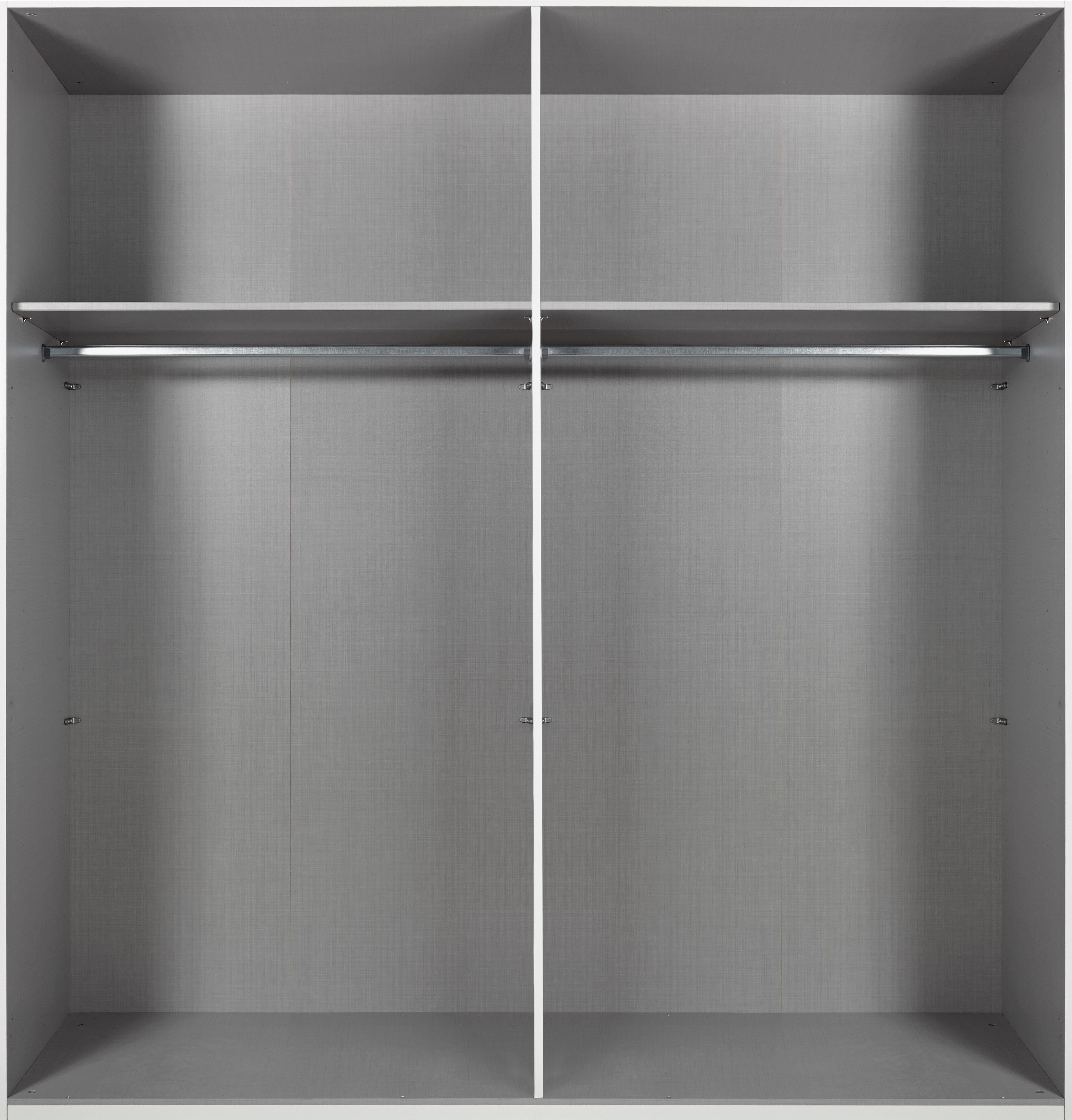 Wimex Draaideurkast Rimini by fresh to go, wit of grafiet met zwarte metalen handgrepen inclusief led-verlichting, 3 breedtes: 200, 250 of 300cm, 216cm hoog