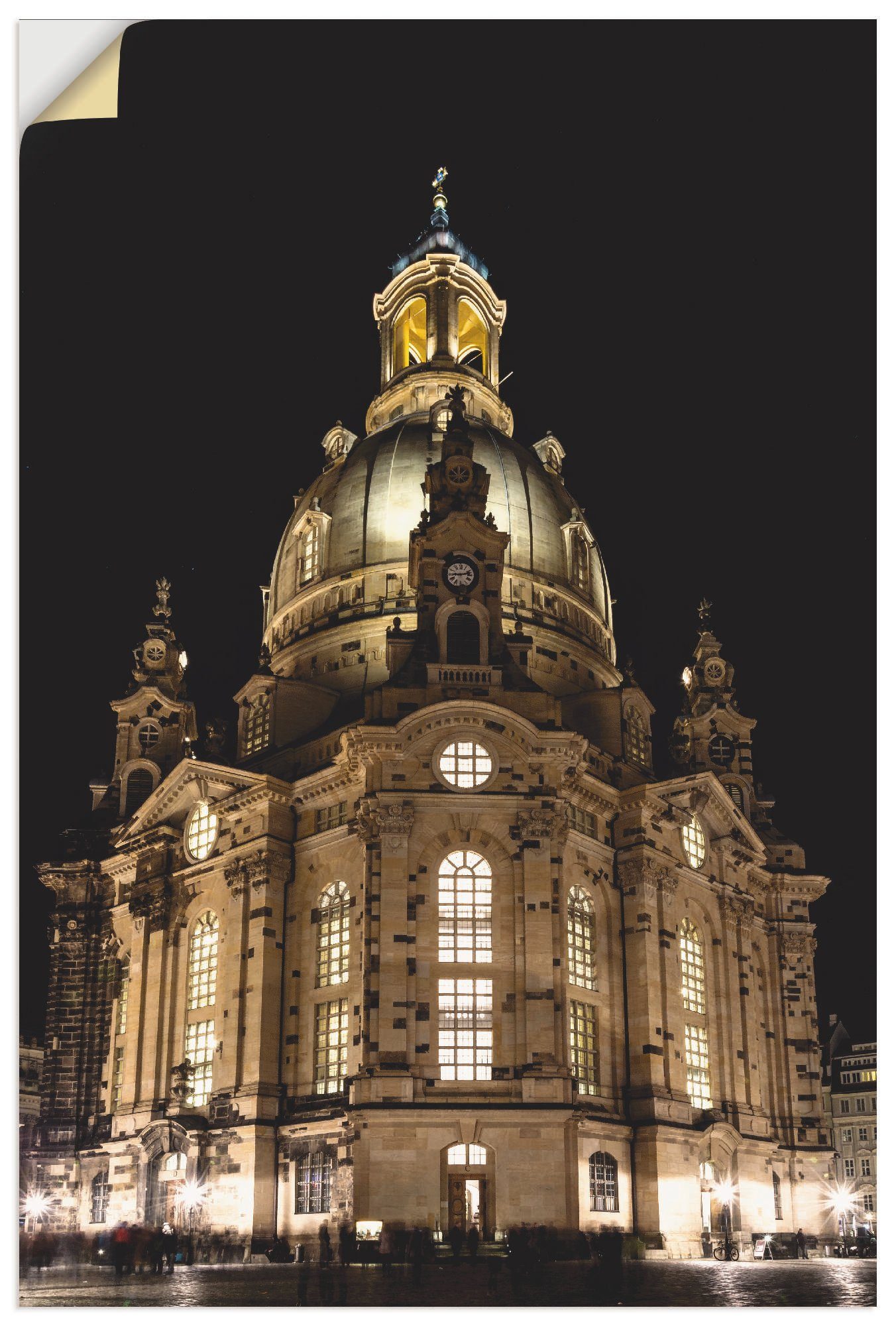 Artland Artprint Verlichte Frauenkirche in Dresden in vele afmetingen & productsoorten - artprint van aluminium / artprint voor buiten, artprint op linnen, poster, muursticker / wa