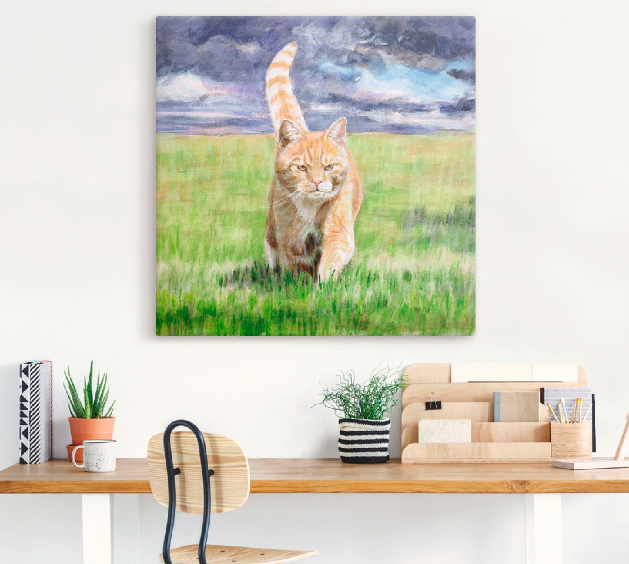 Artland Artprint op linnen Op jacht gespannen op een spieraam