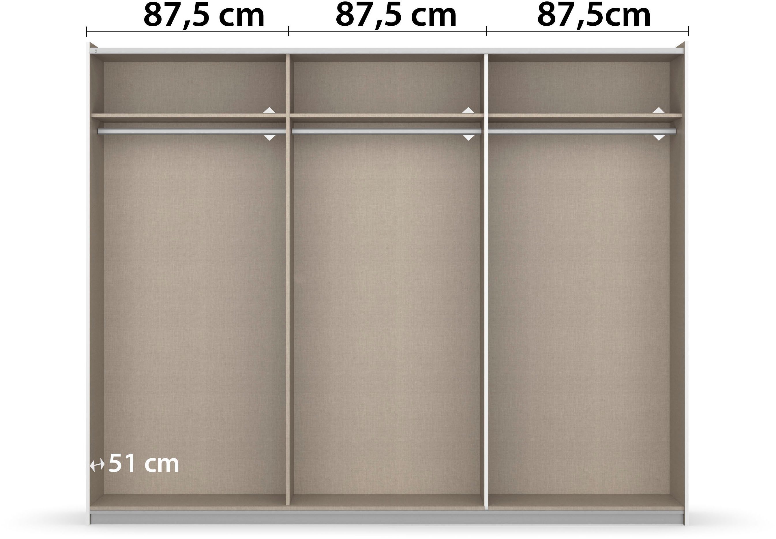 rauch Zweefdeurkast Kledingkast draaideurkast kast garderobe KRONACH TOPSELLER met spiegel en veel opbergruimte, metalen greepstrips, made in germany