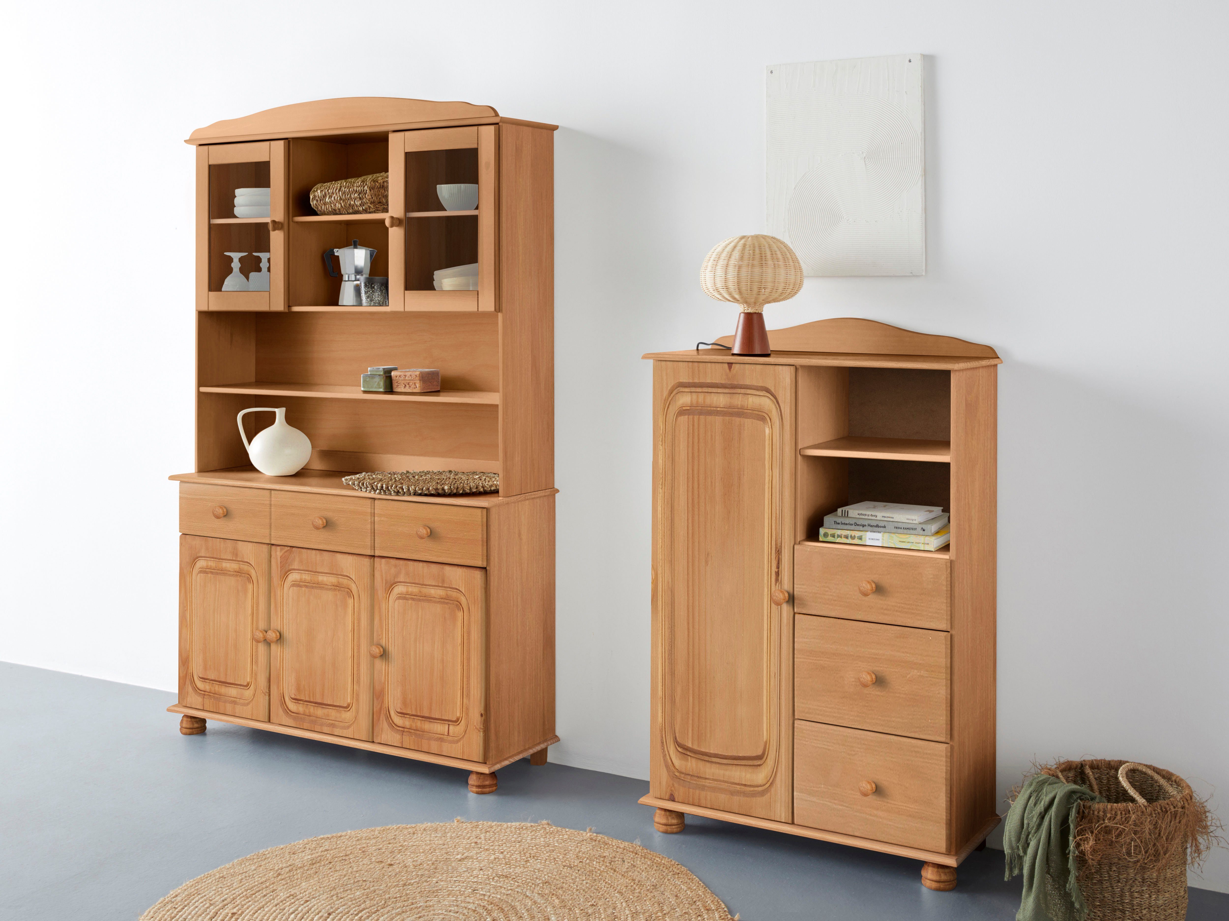 Home affaire Highboard Mette Opbergkast met 3 lades en verstelbare planken