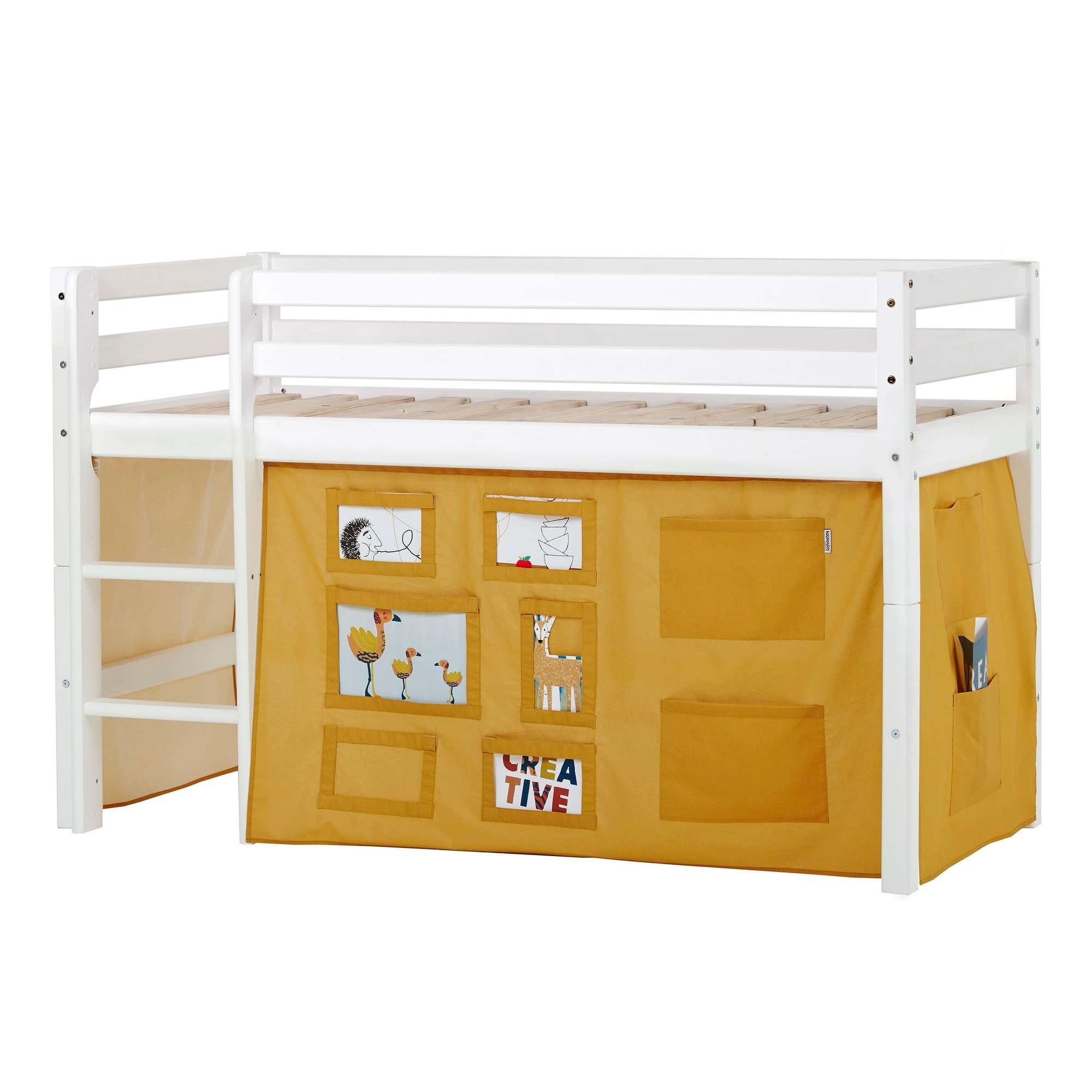 Hoppekids Hoogslaper ECO Dream, kinderbed, speelbed, halfhoog bed van massief hout