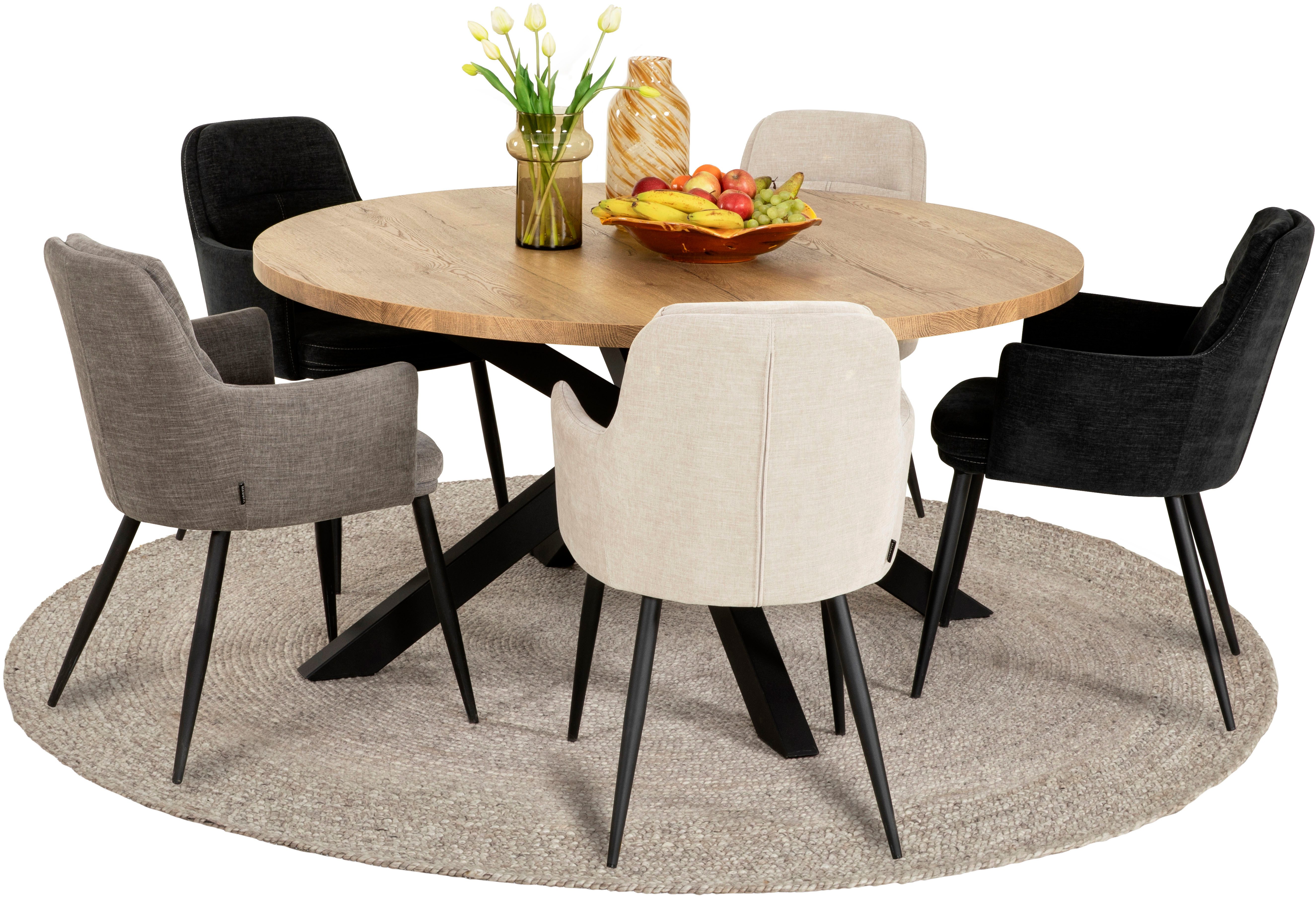 OMG Design Stoel met armleuningen DONNA Zitkuip, comfortabel gepolsterd, eetkamerstoel (set)